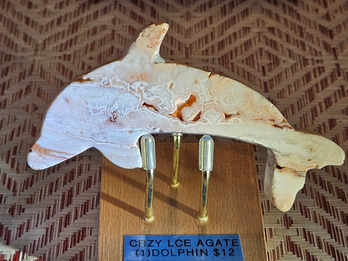 Crazy Lace Agate Dolphins #3