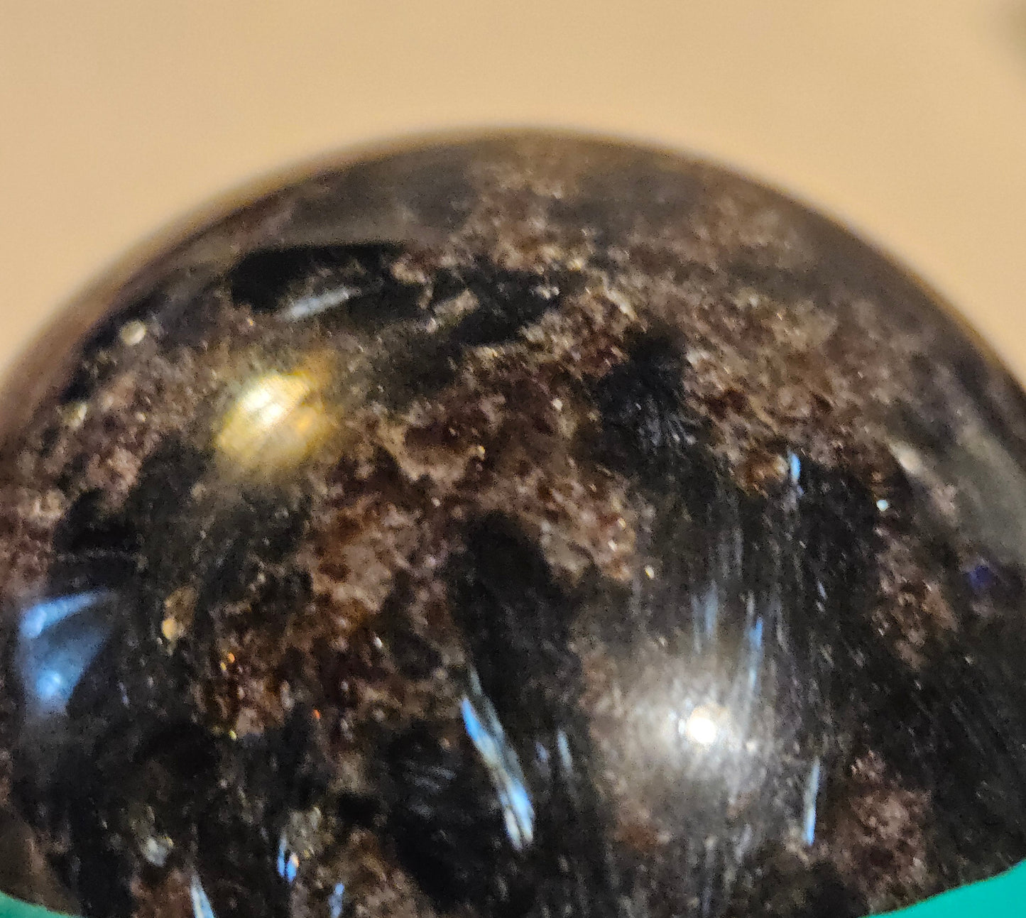 Arfvedsonite with Garnet Sphere