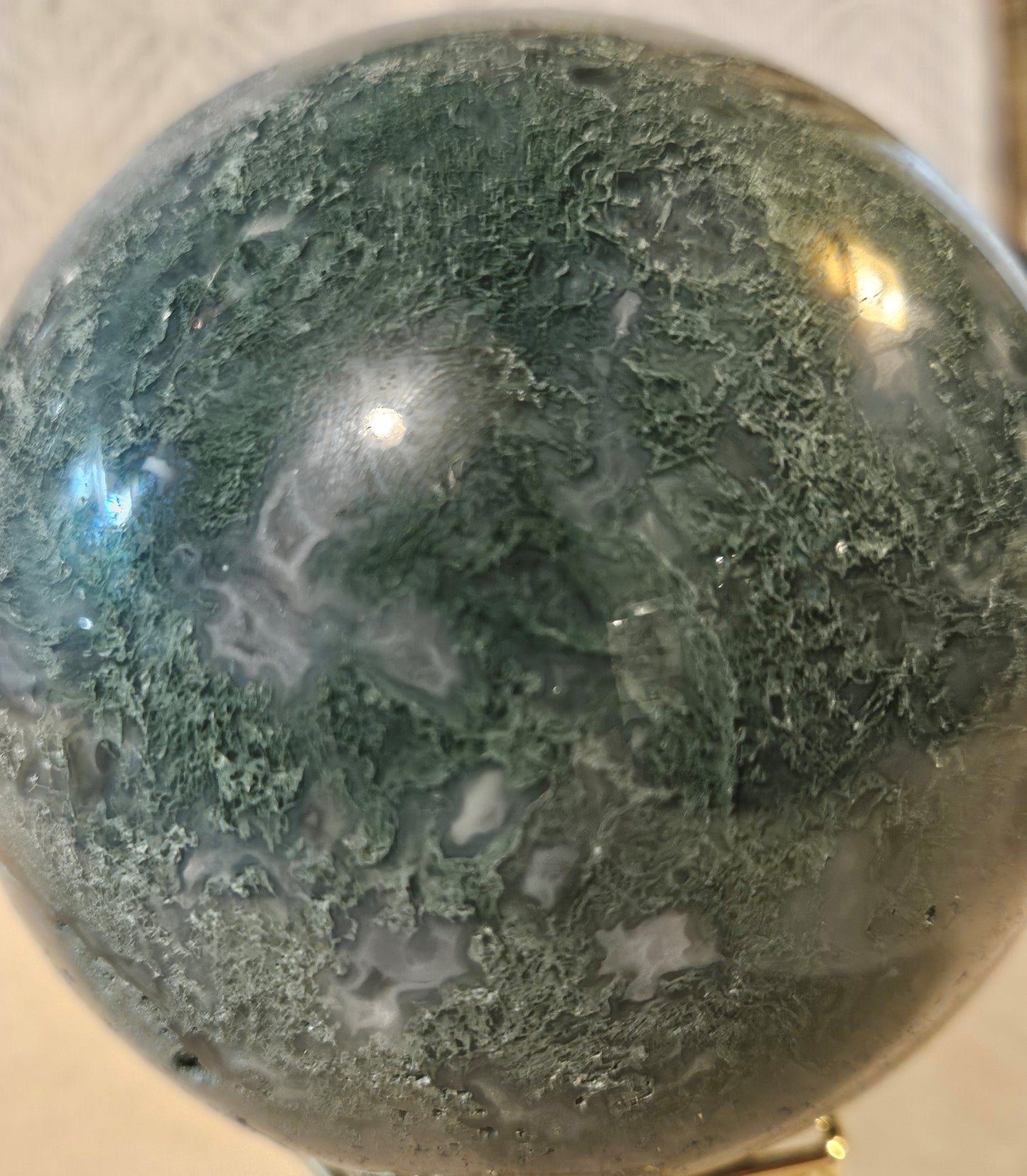 Green Moss Agate Sphere (3)