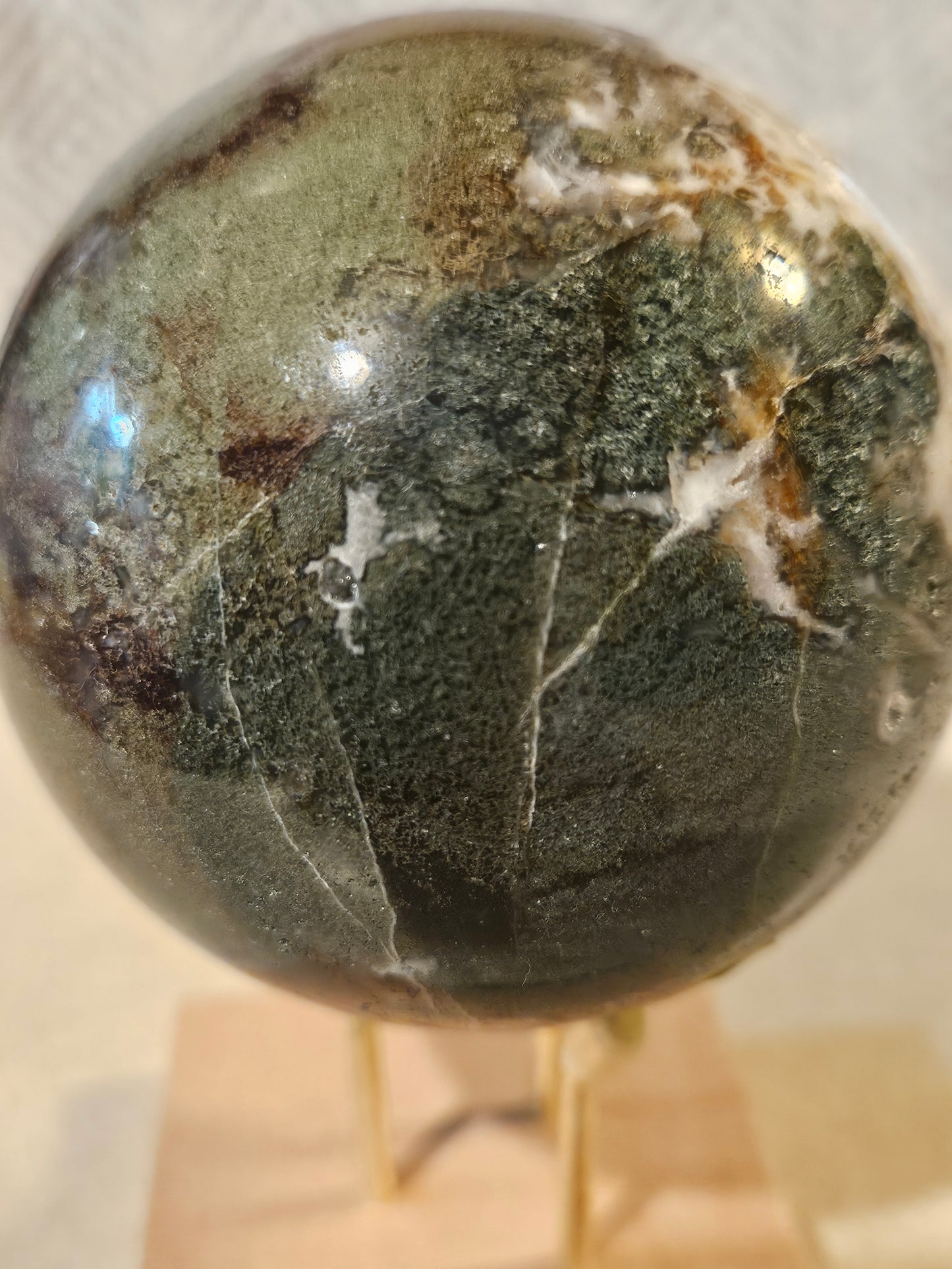 Green Moss Agate Sphere (1)