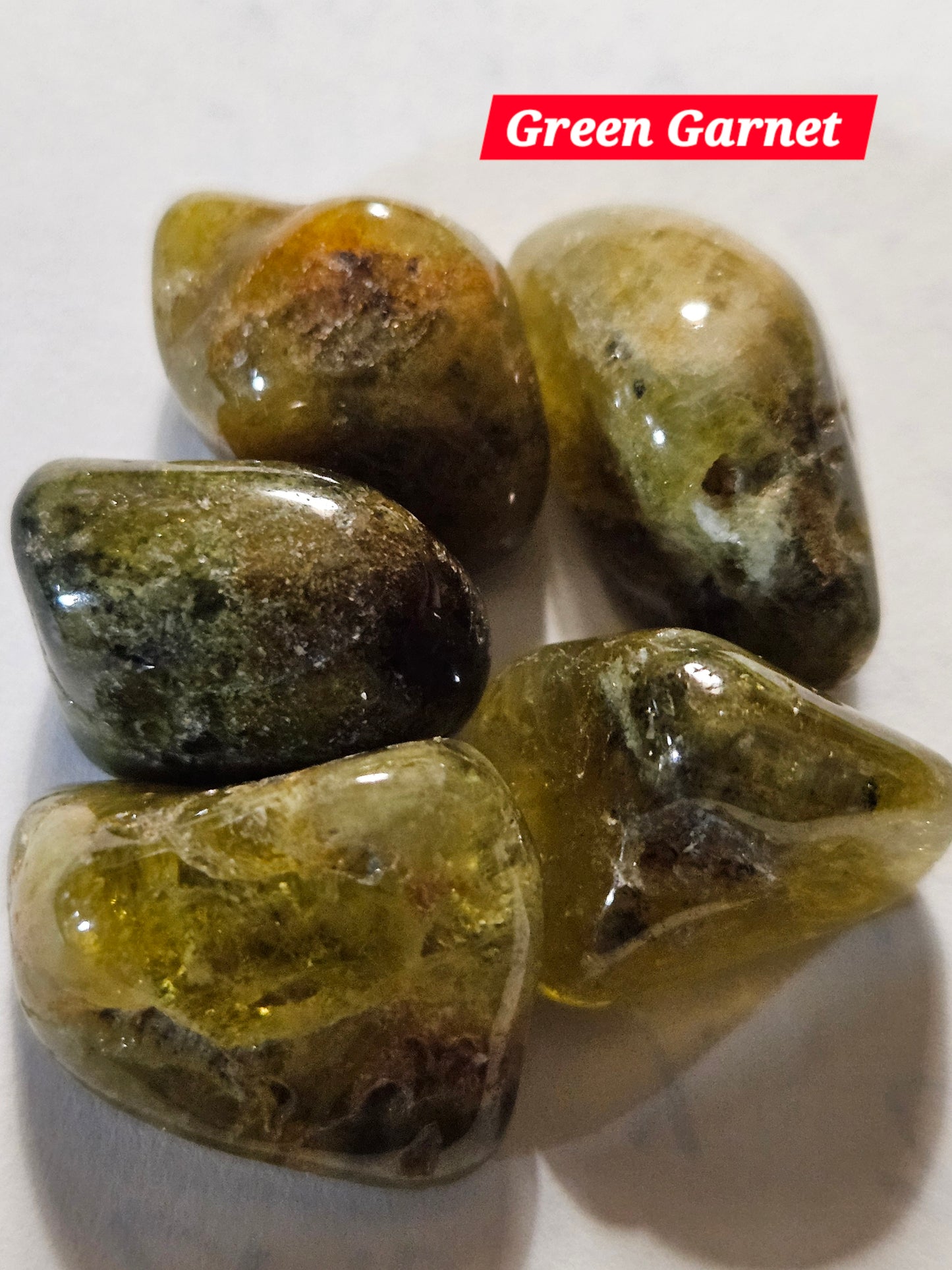 Green Garnet Tumble Stone