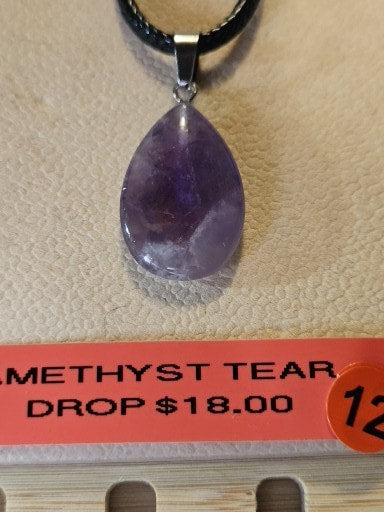 Amethyst Tear Drop Necklaces #12- #26 #12