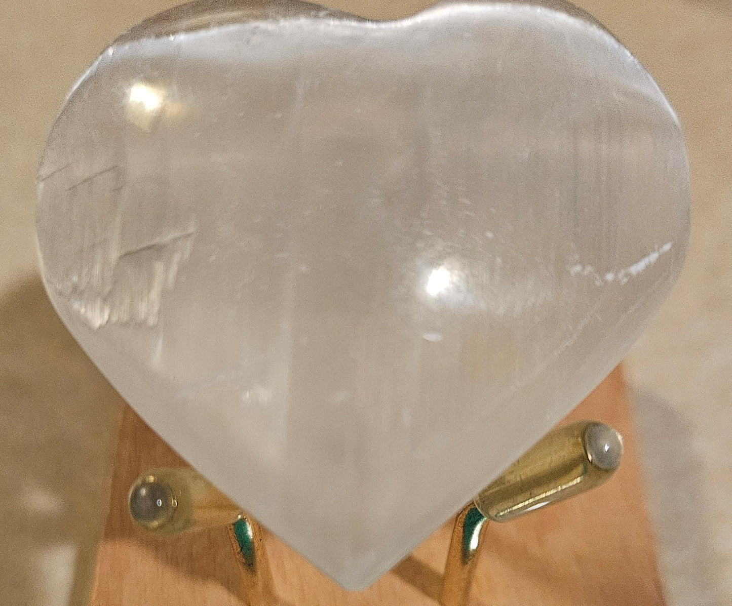 2.0" Selenite Puffy Heart