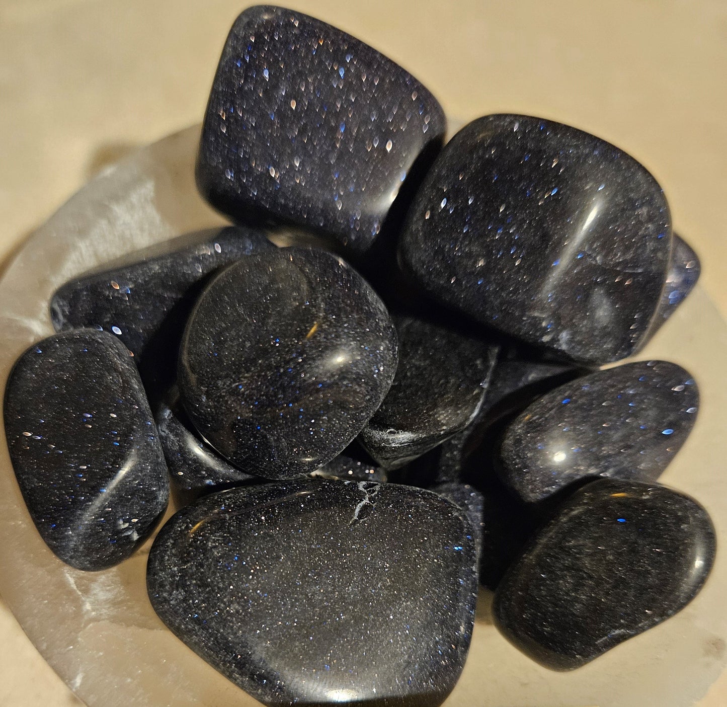 Blue Goldstone Tumble