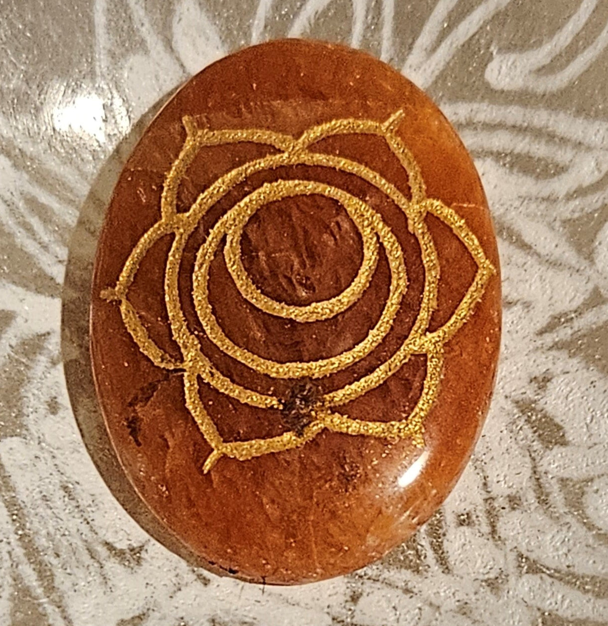 Calcite w/sun Worry Stone