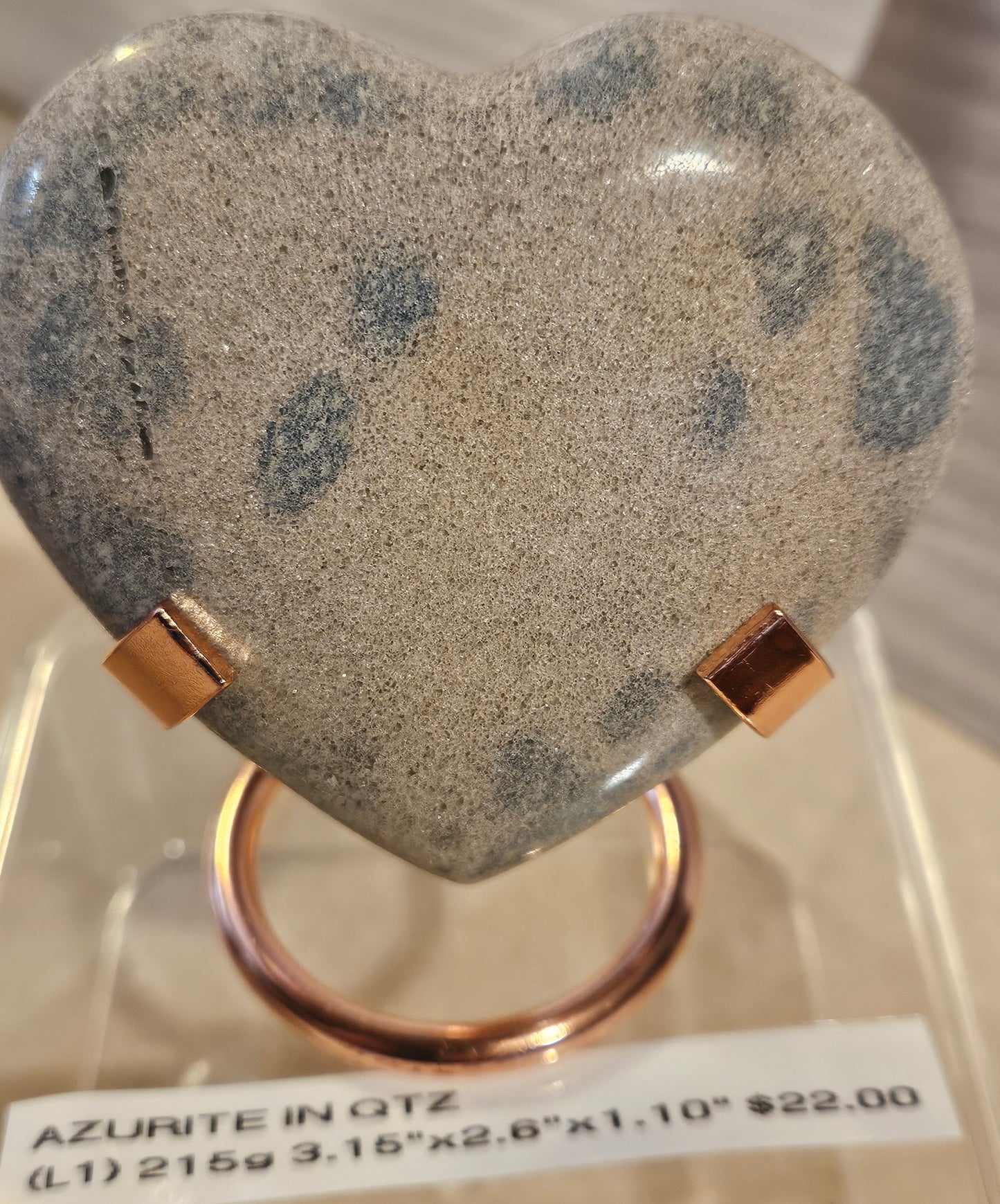 Azurite in Quartz Hearts 1