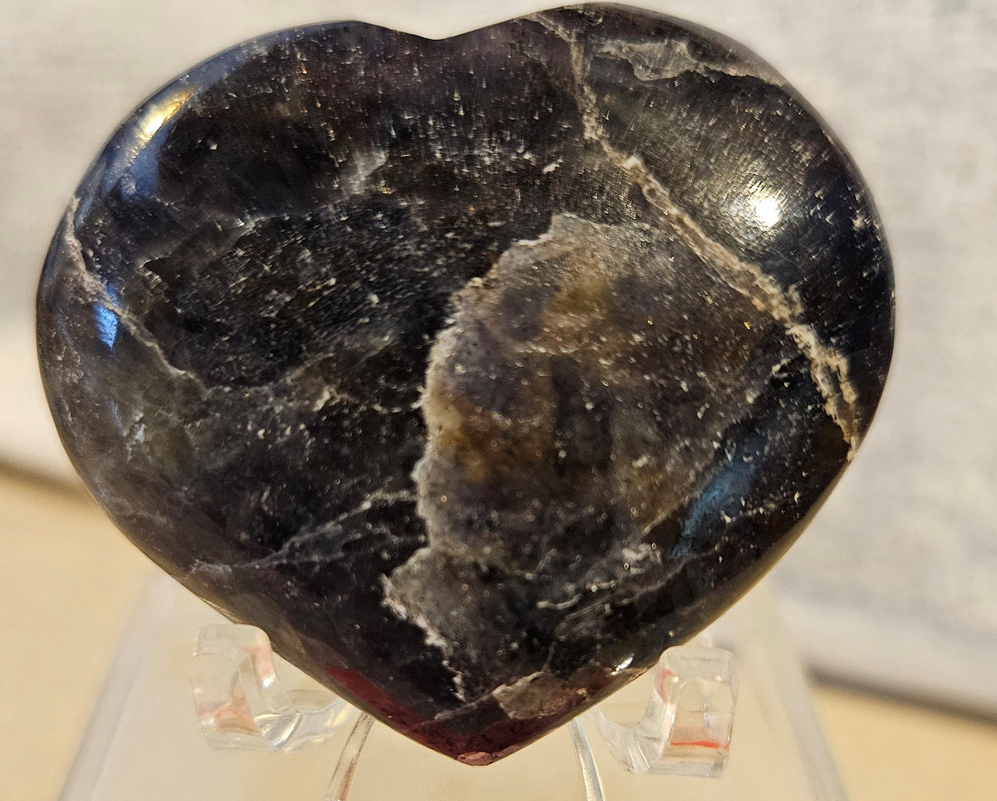 Iolite Crystal Heart