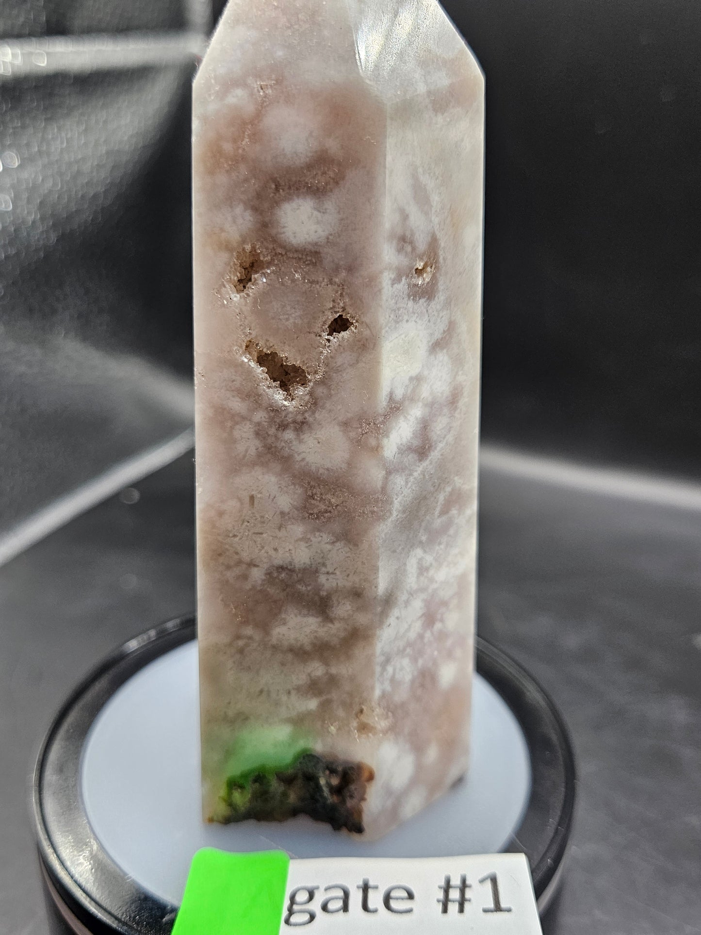 Flower Agate w/Druzy Tower #1