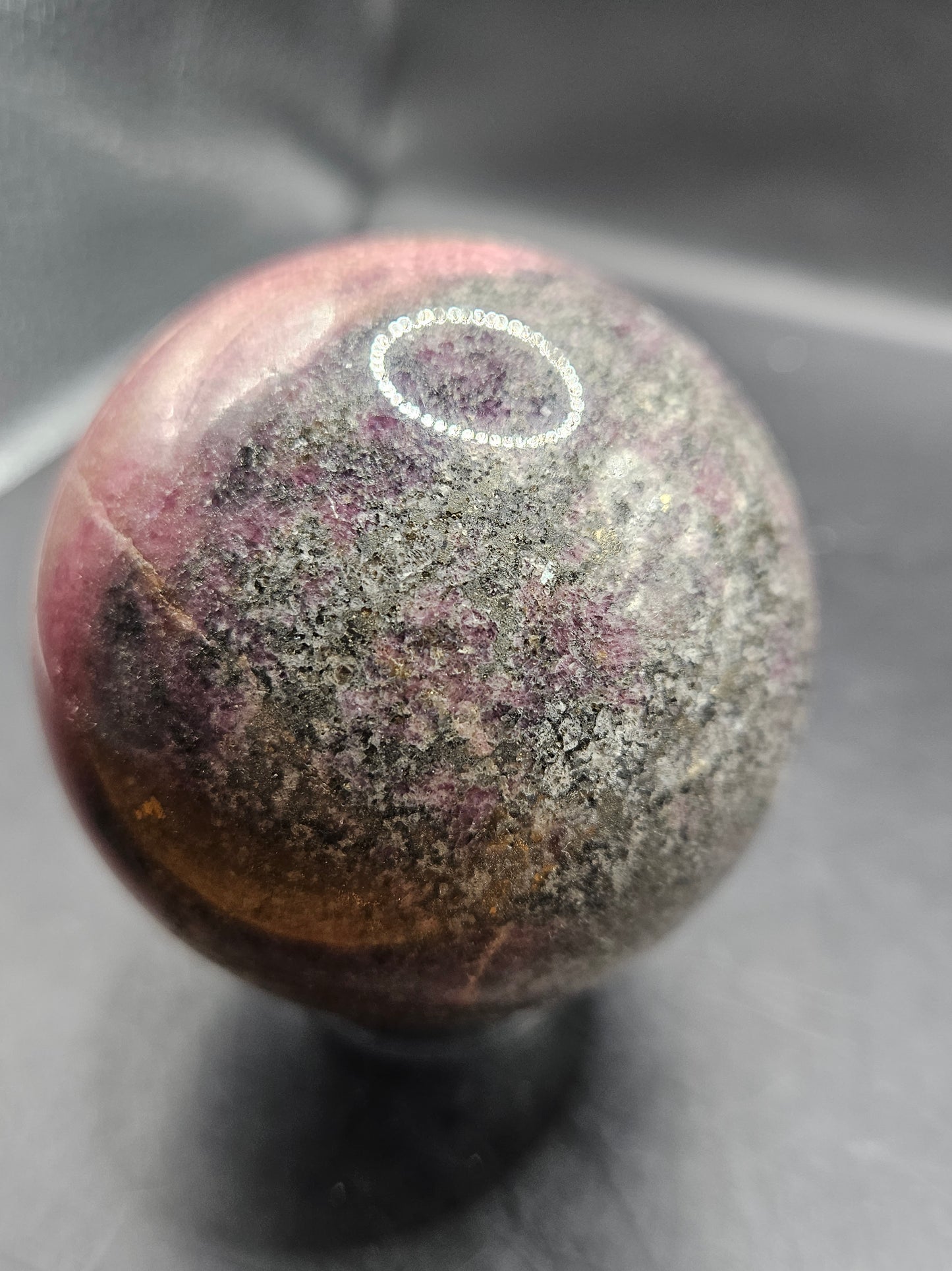 Pink Rhodonite (65mm) Sphere