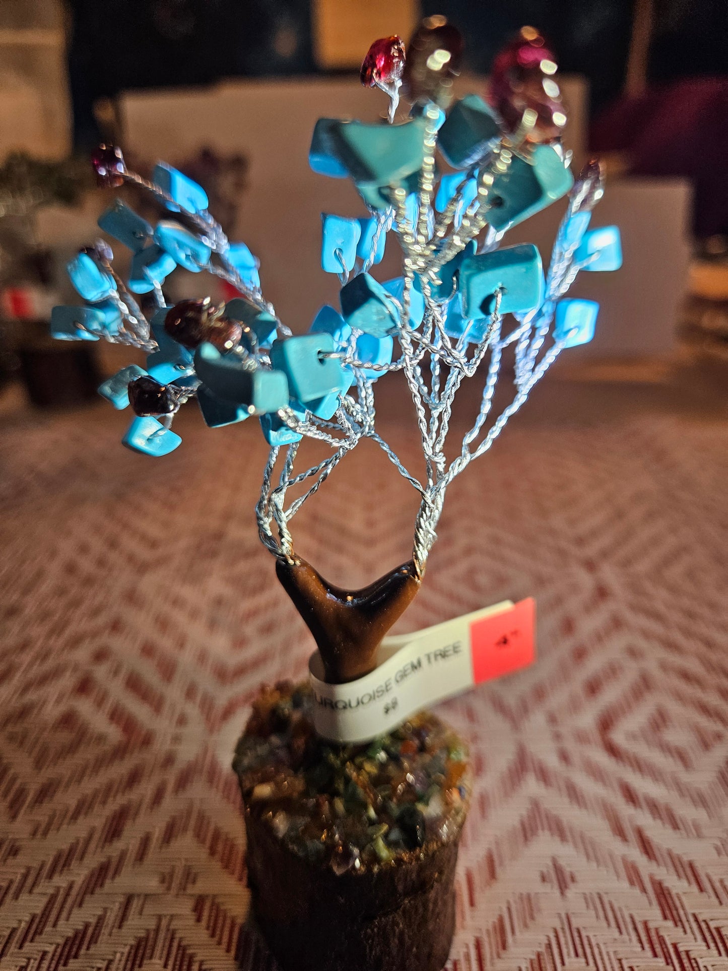 4" Gem Tree - Turquoise