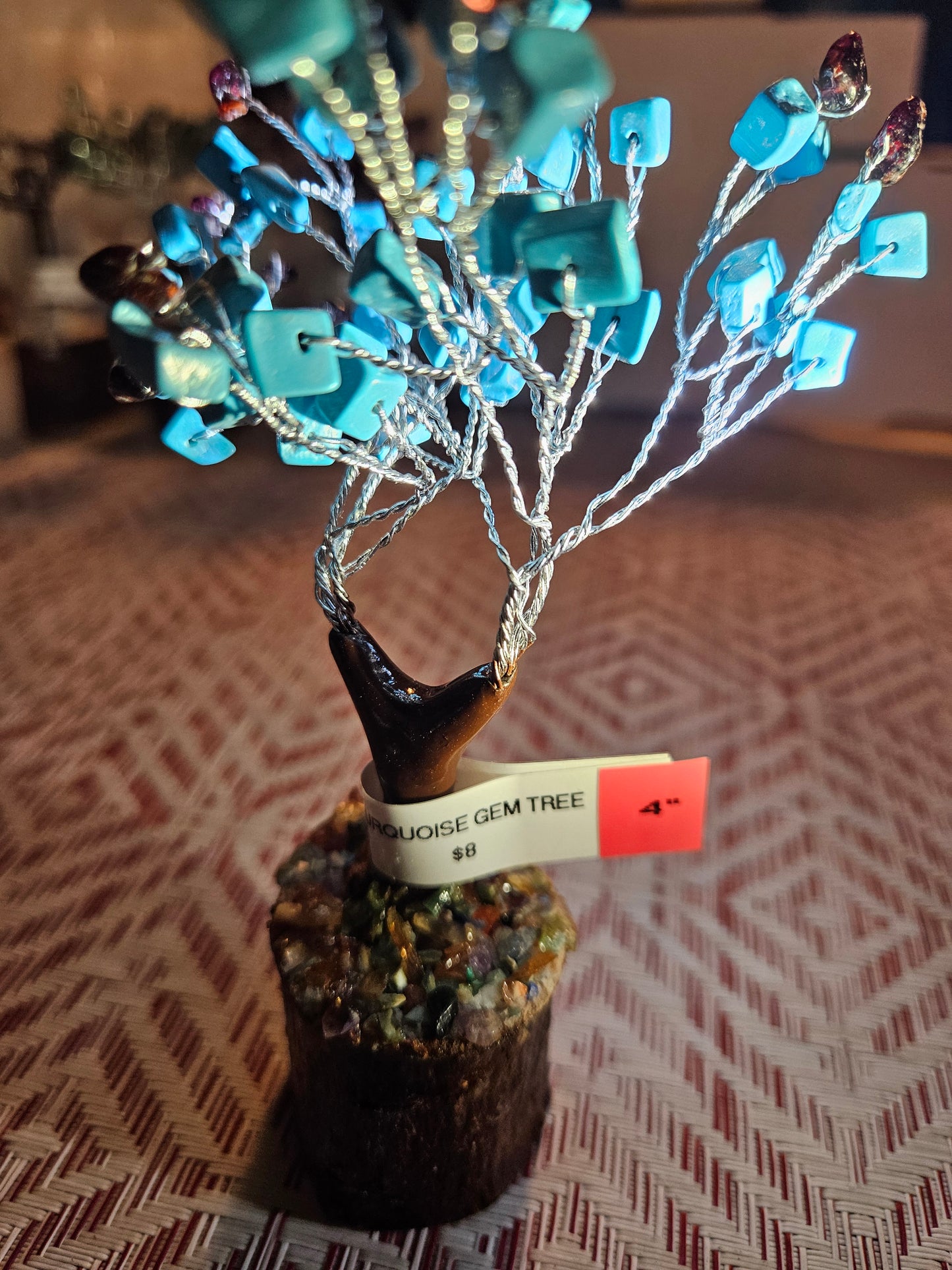 4" Gem Tree - Turquoise