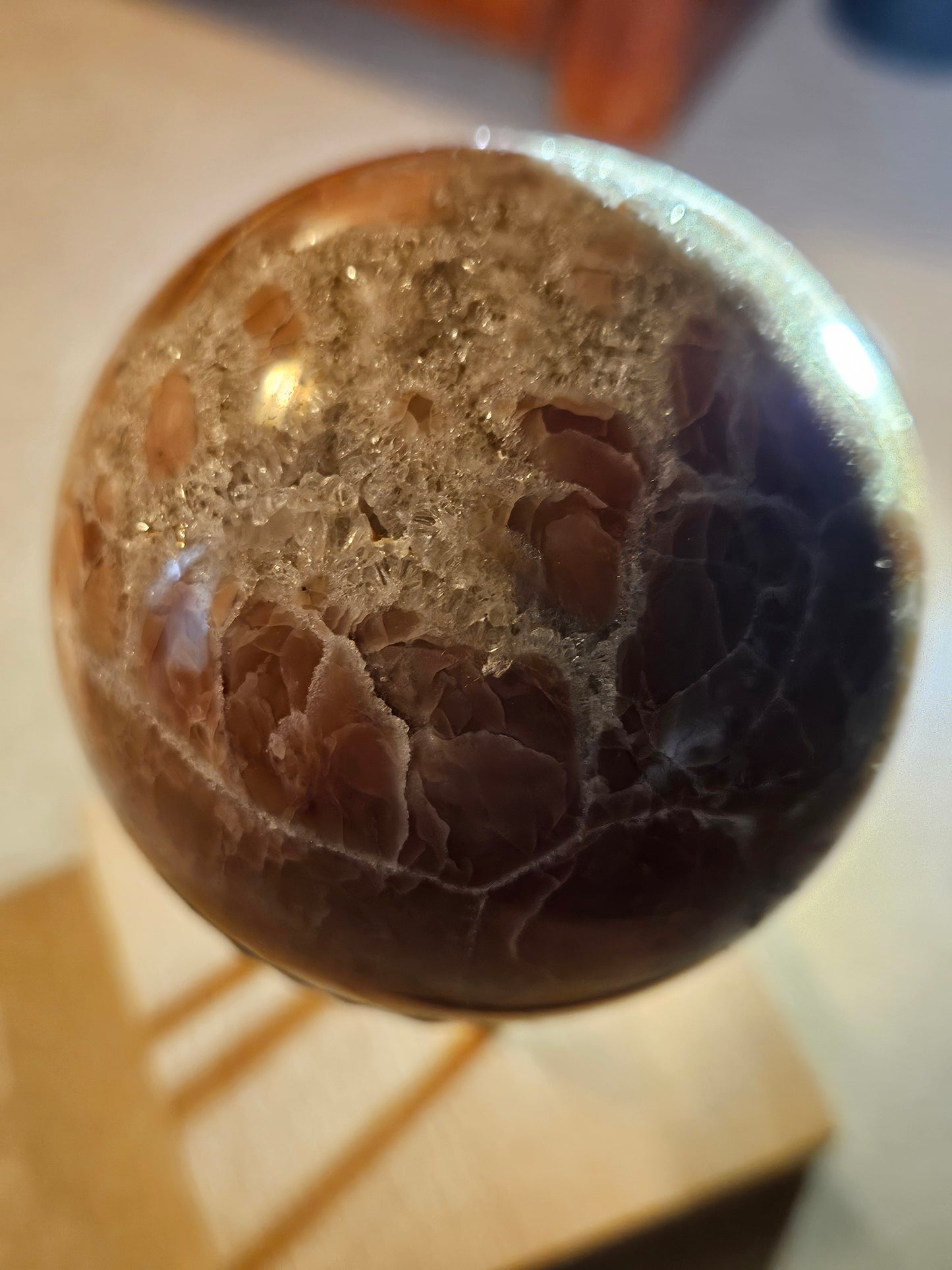 Pink Agate Crystal Sphere 1