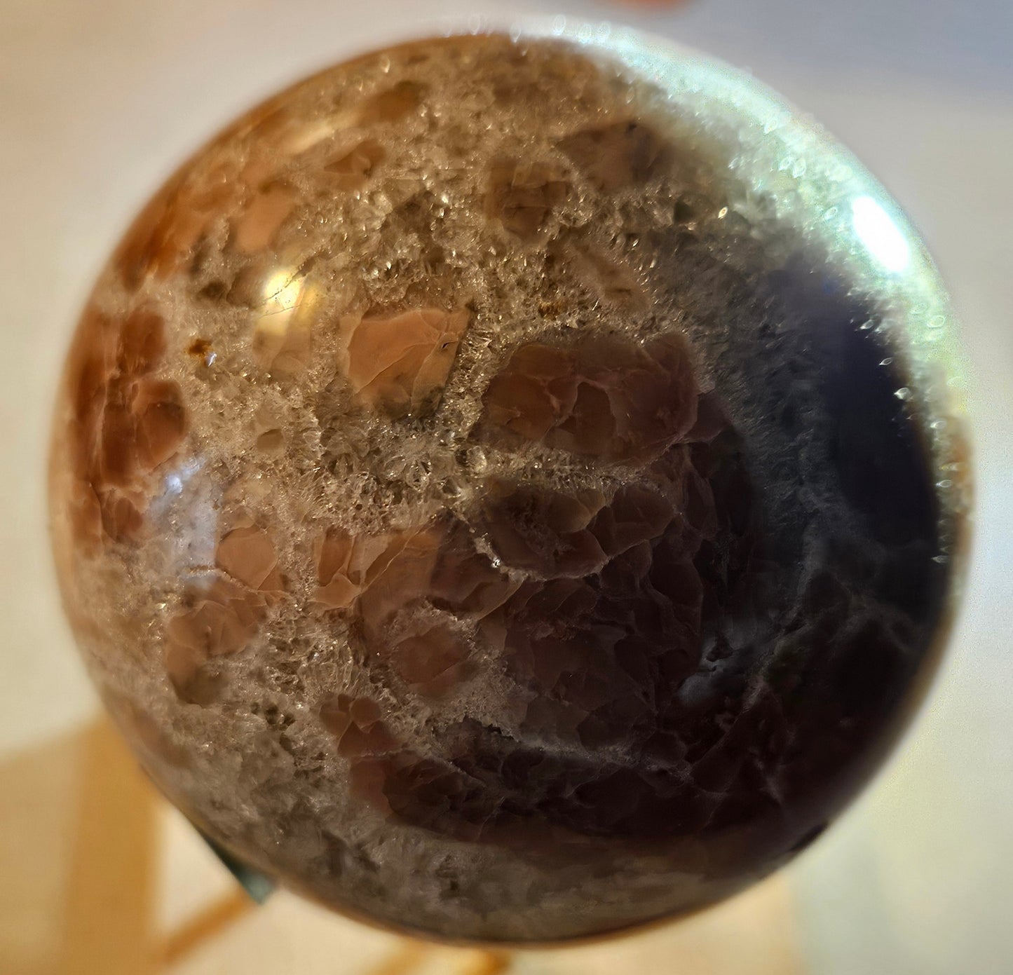 Pink Agate Crystal Sphere 1