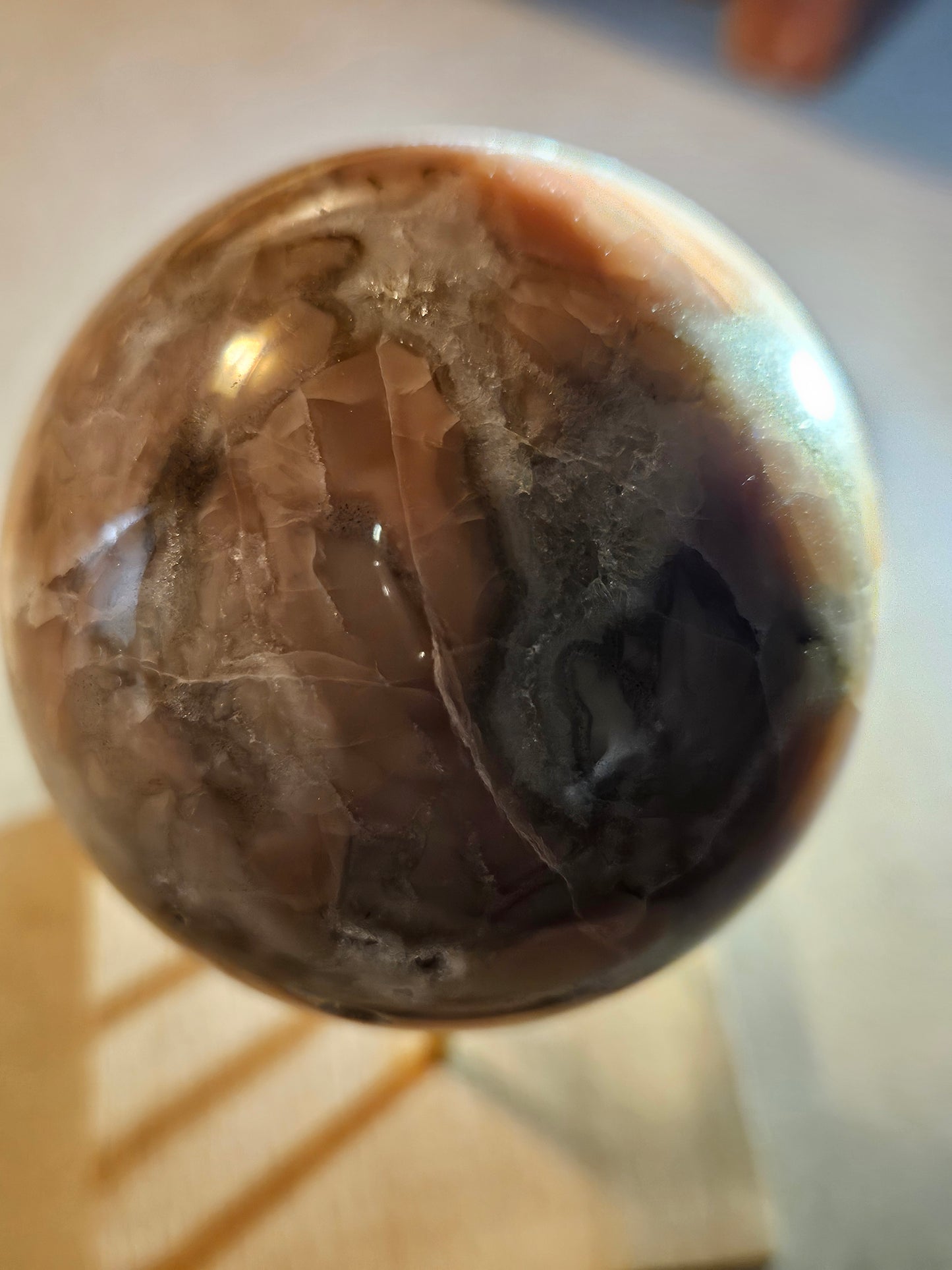 Pink Agate Crystal Sphere 2