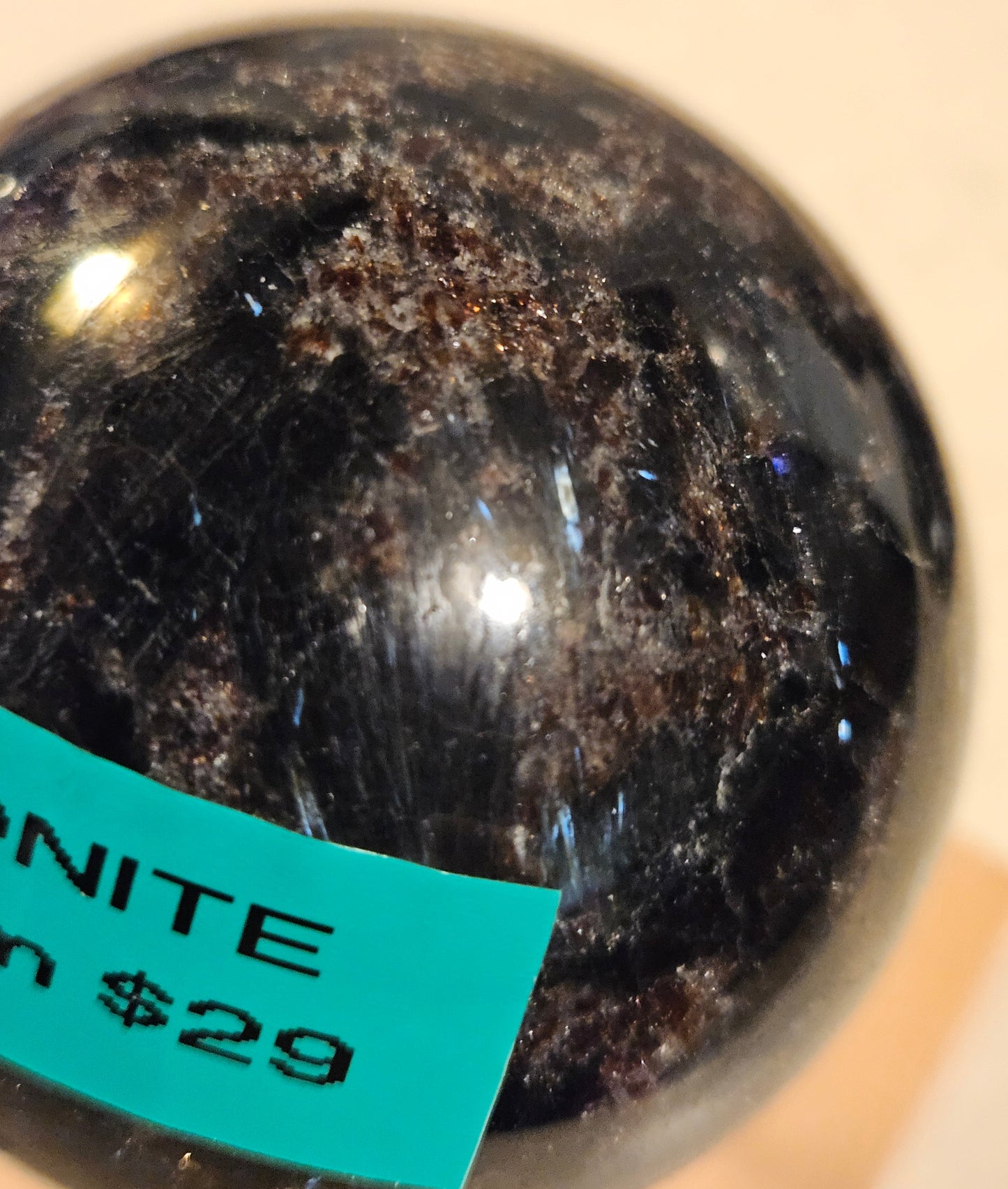 Arfvedsonite with Garnet Sphere