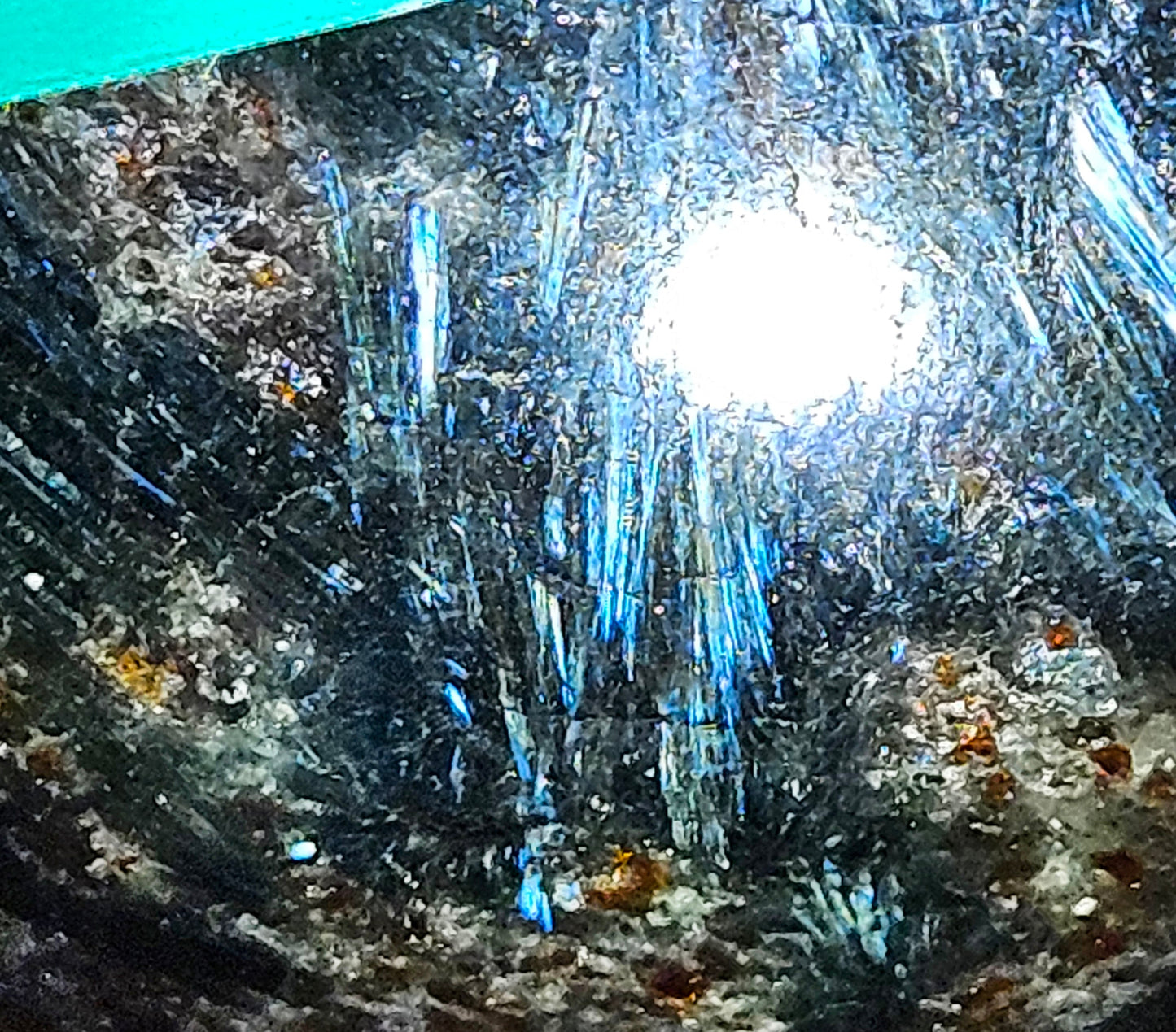 Arfvedsonite with Garnet Sphere