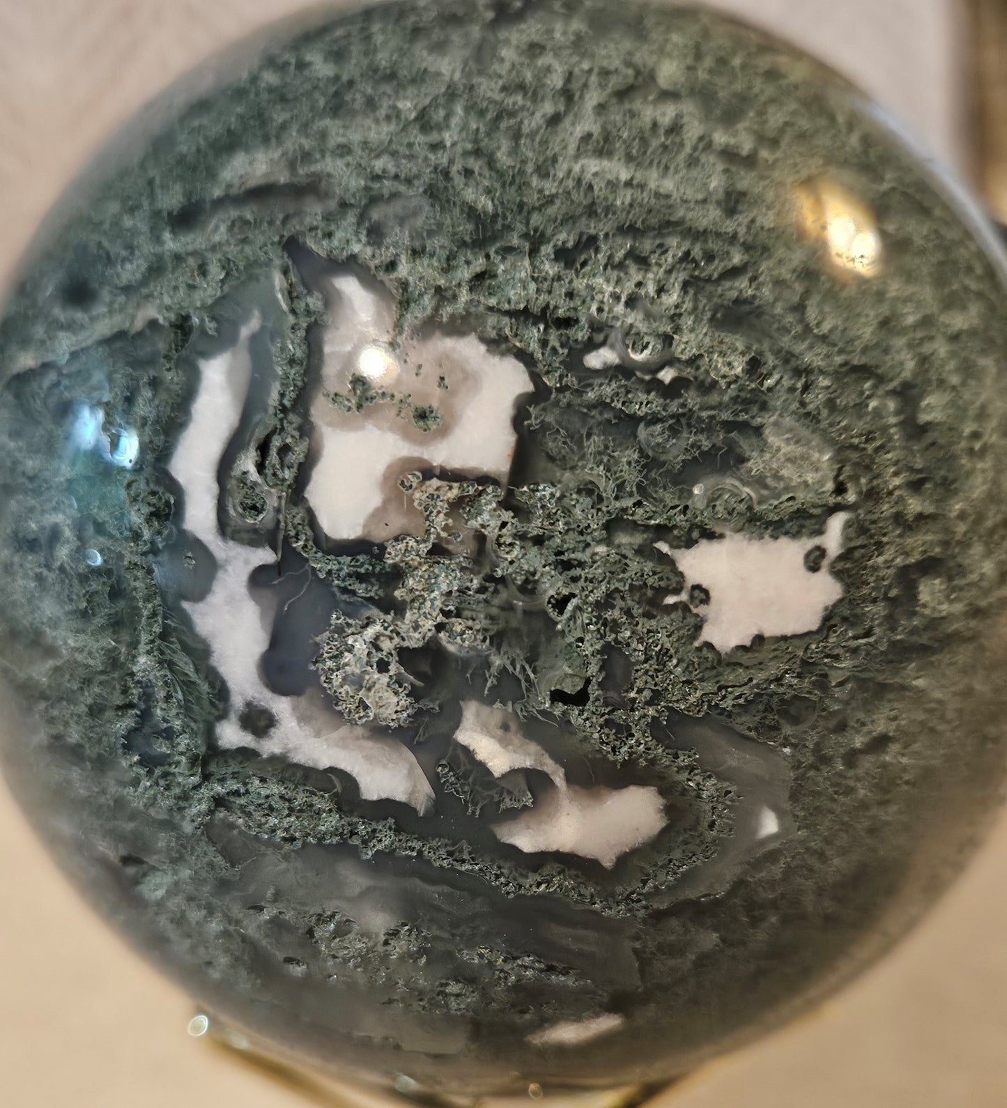 Green Moss Agate Sphere (3)