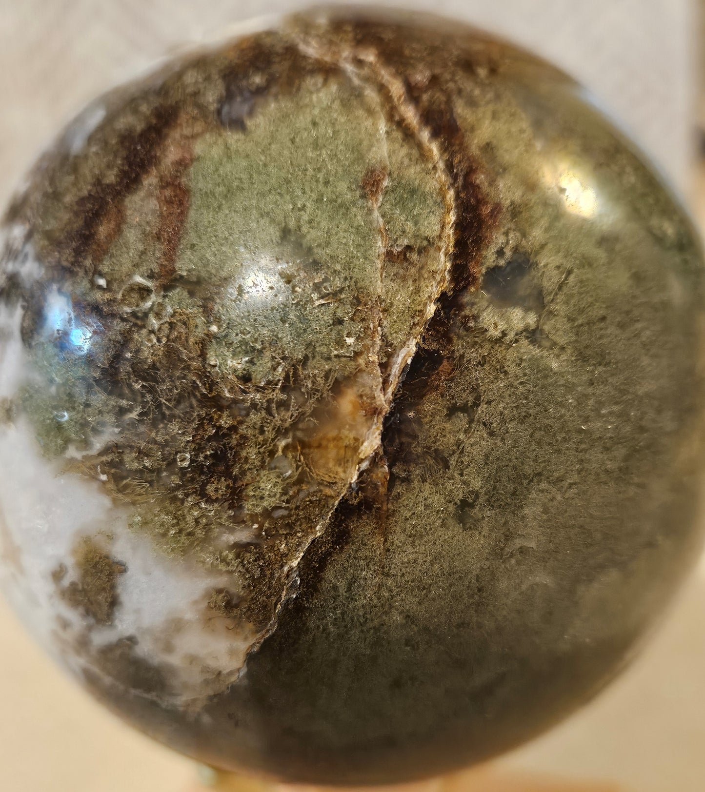 Green Moss Agate Sphere (1)
