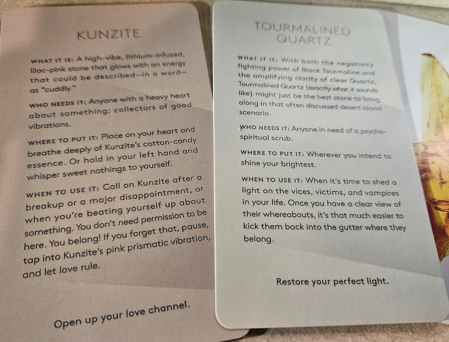 Crystals Stone Deck Cards