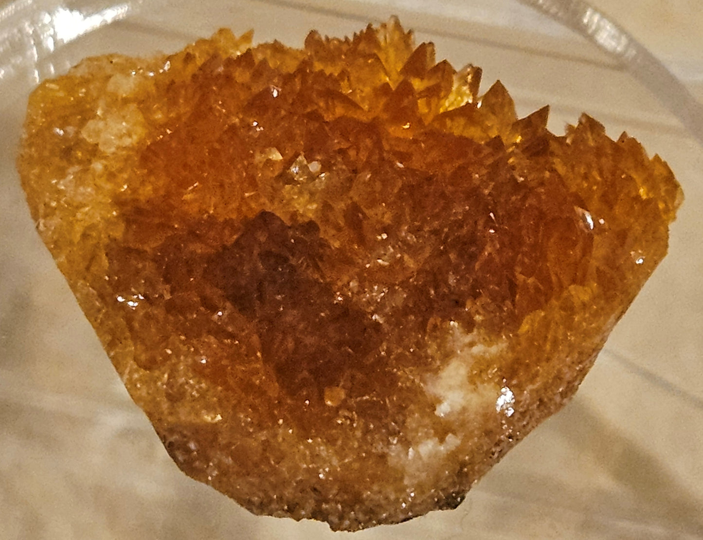 Intense Orange Calcite Crystal Cluster (Raw Mineral)