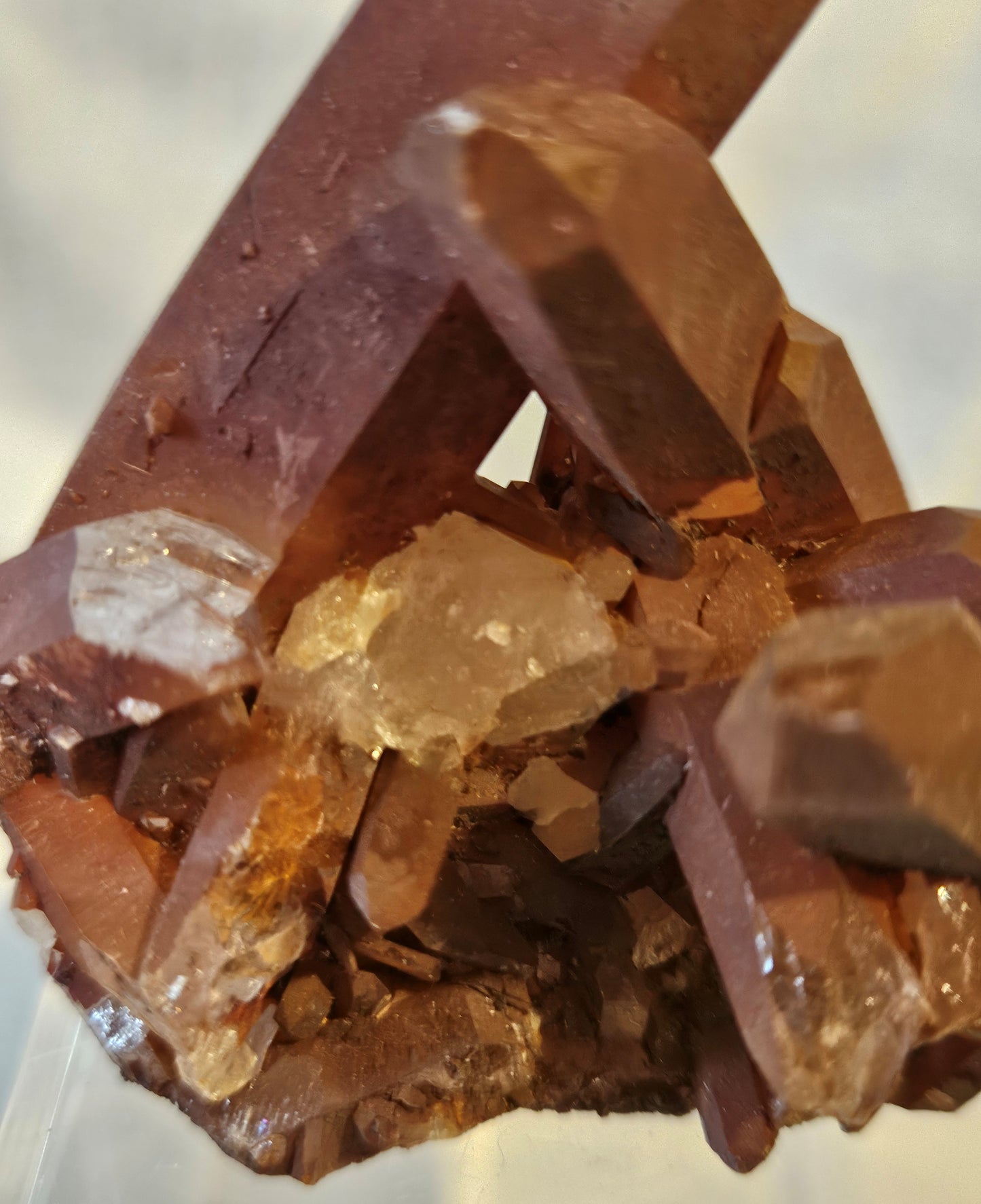 Tangerine (Hematite) Quartz Cluster [#4] Brazil