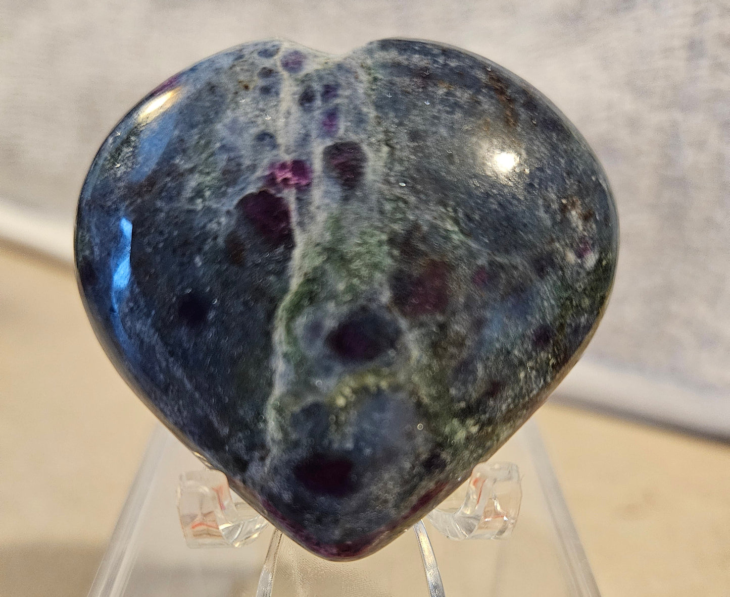 Ruby in Kyanite Crystal Heart