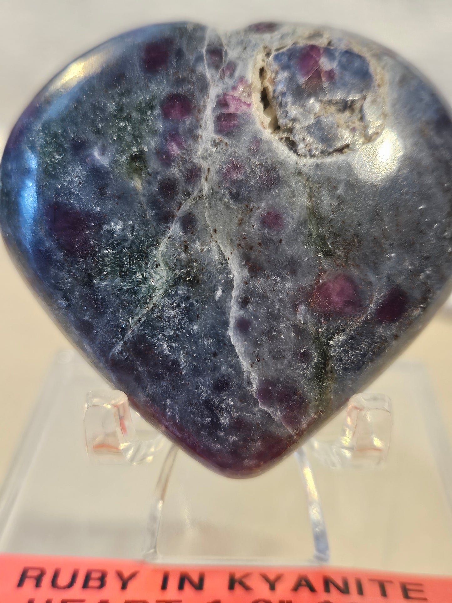 Ruby in Kyanite Crystal Heart