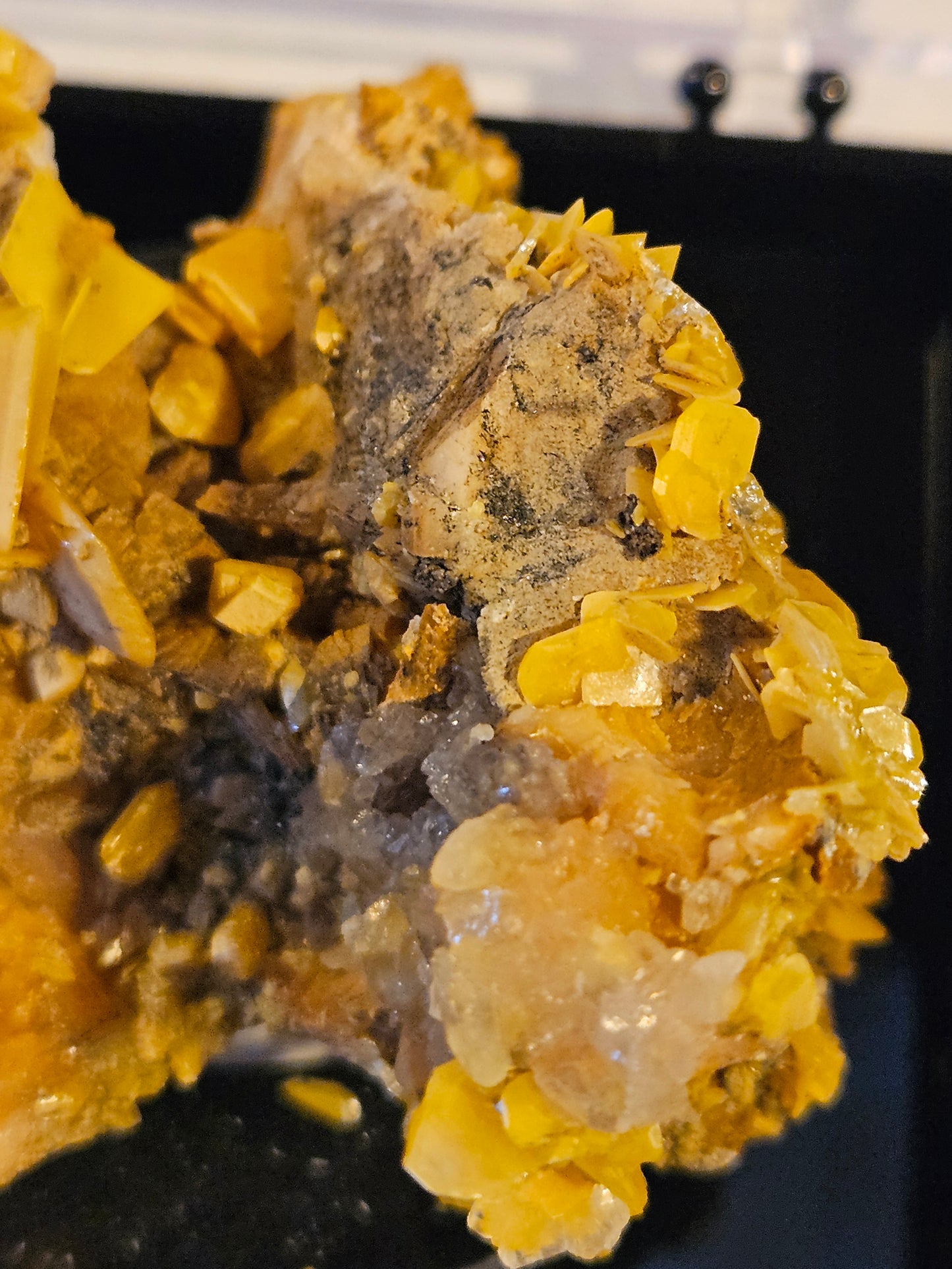 Wulfenite on Dolomite (2) - Bright Yellow [Morocco]