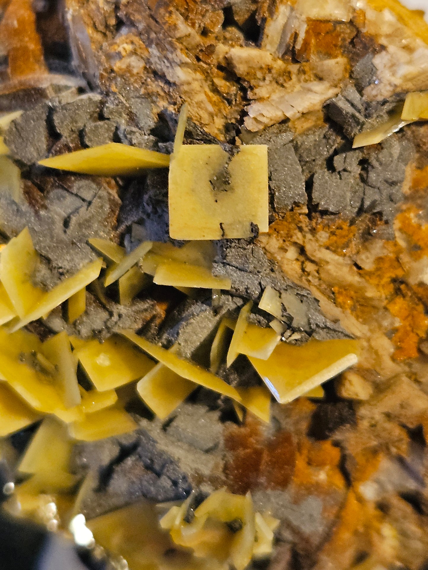 Wulfenite on Dolomite (1) - Bright Yellow [Morocco]