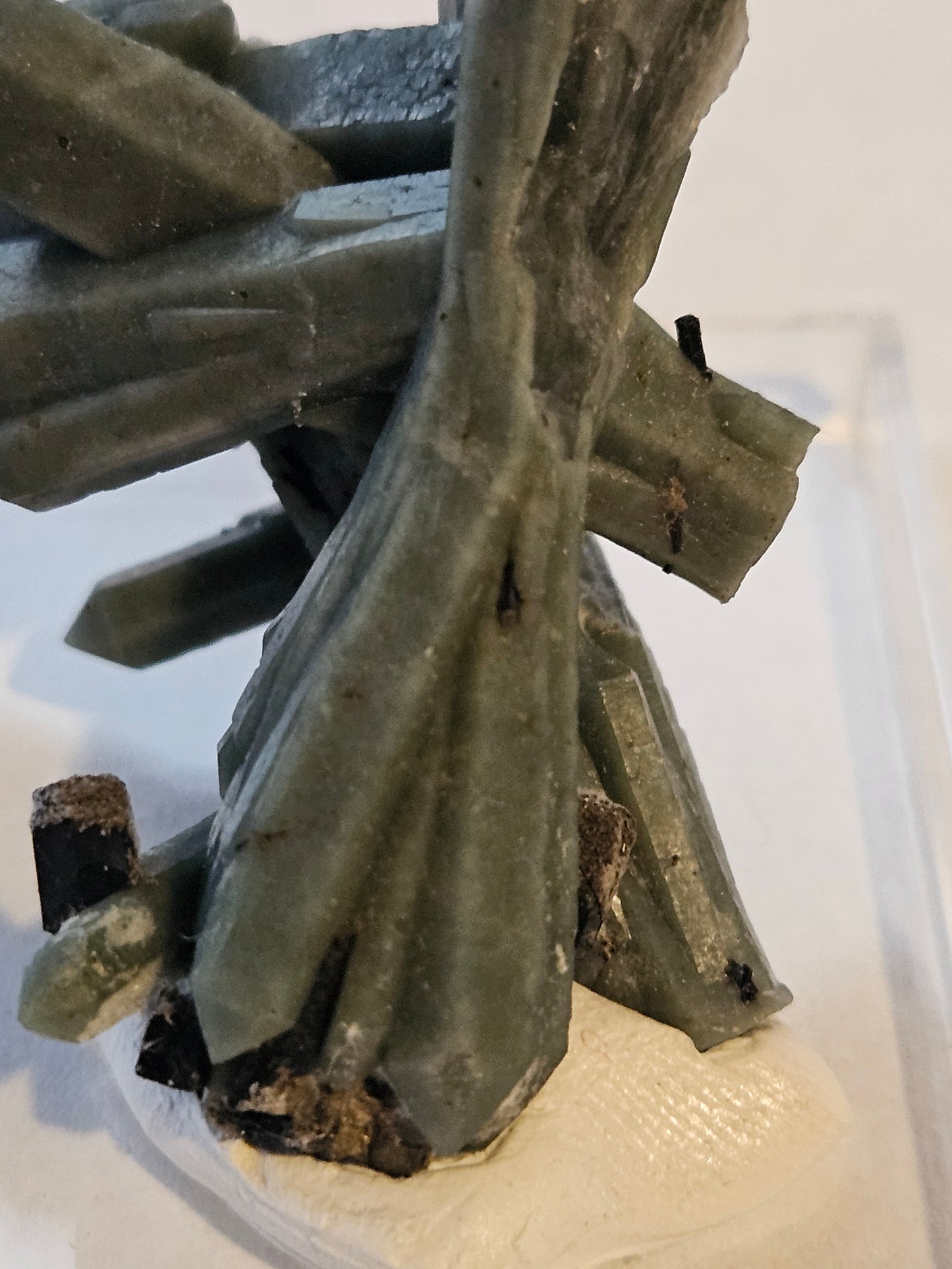 Green Quartz Cluster [Ilvaite on Hedenbergite] Includes Quartz: Mongolia