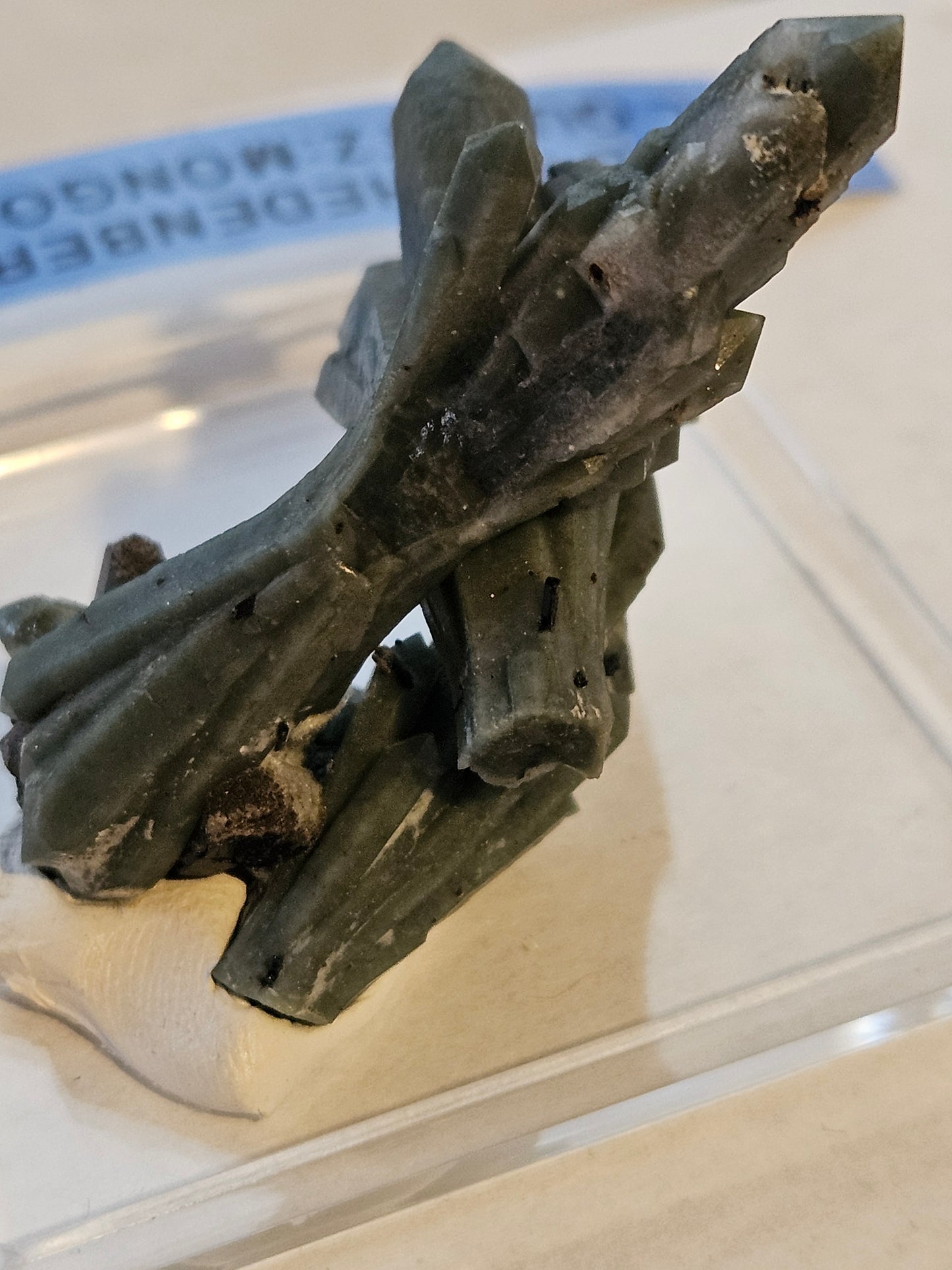 Green Quartz Cluster [Ilvaite on Hedenbergite] Includes Quartz: Mongolia