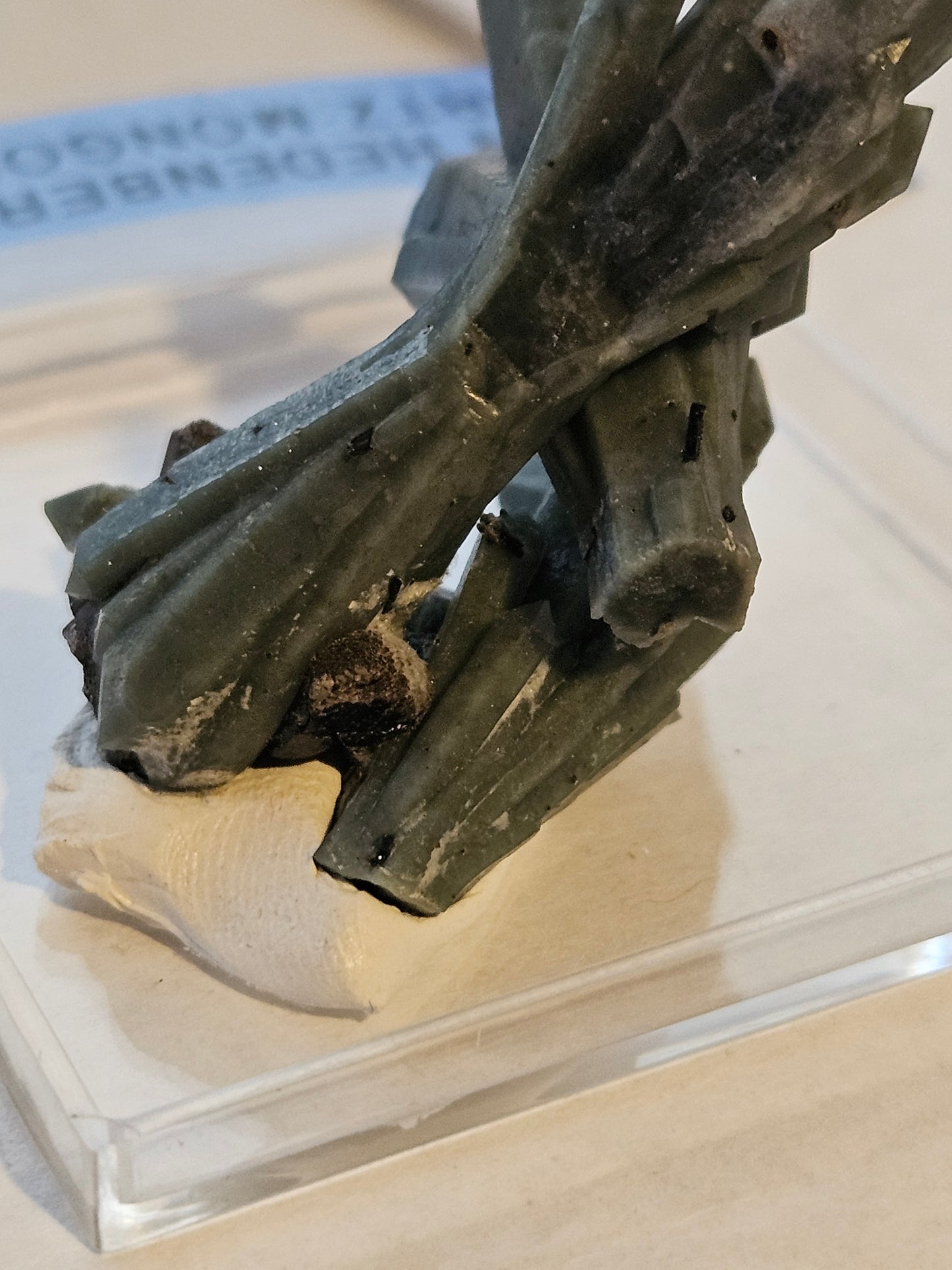 Green Quartz Cluster [Ilvaite on Hedenbergite] Includes Quartz: Mongolia