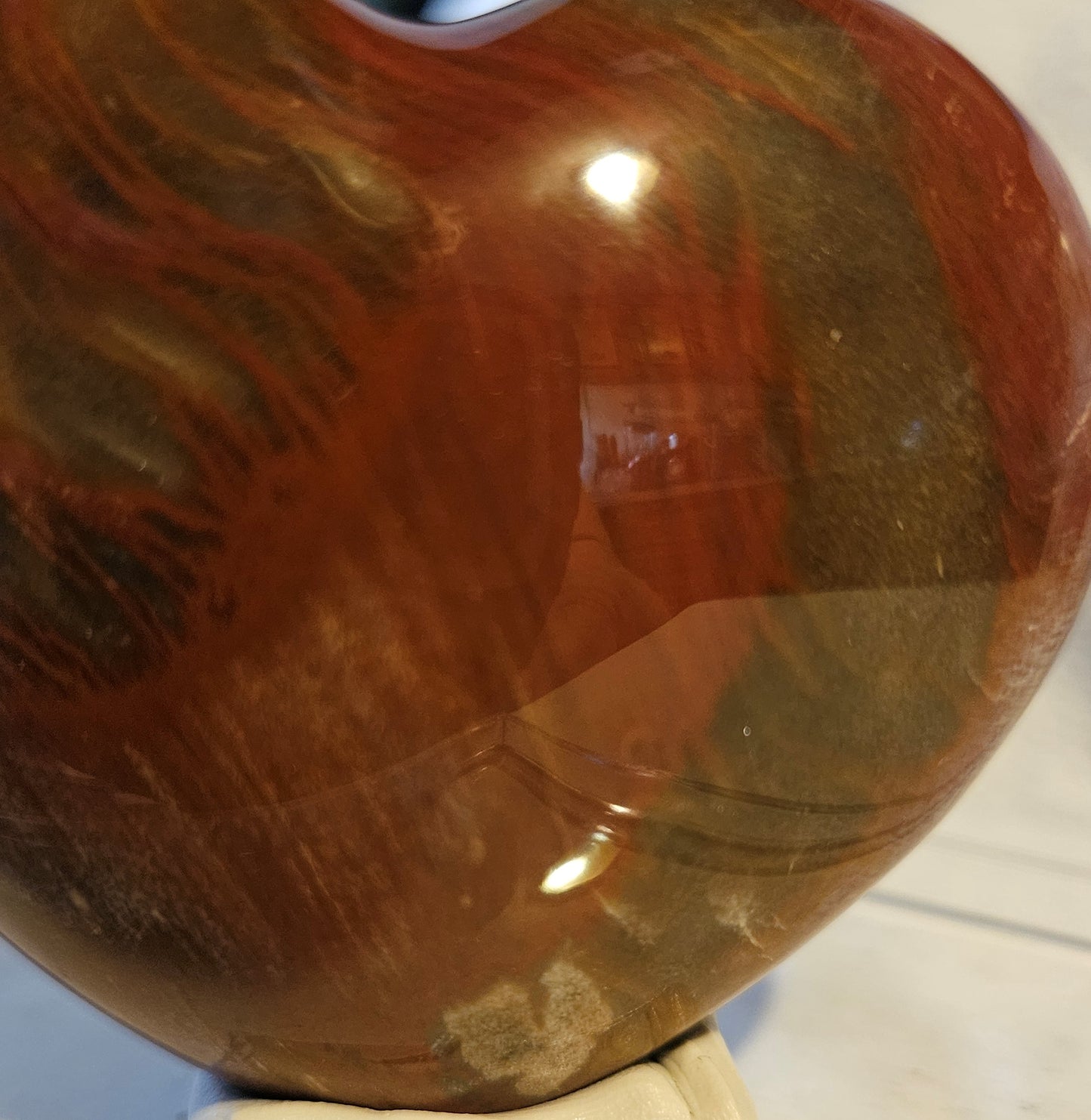 Polished Triassic Petrified Wood Heart - [Madagascar]  - 220 Million Years