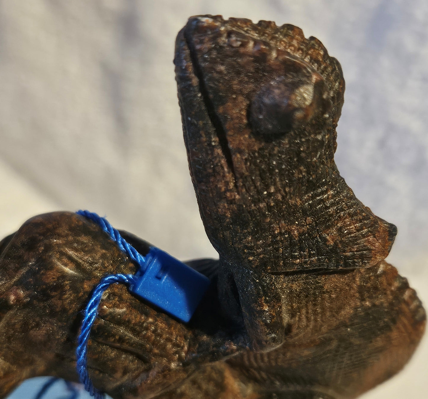 Serpentine Hand-Carved Chameleon Gemstone Carving [Zimbabwe]