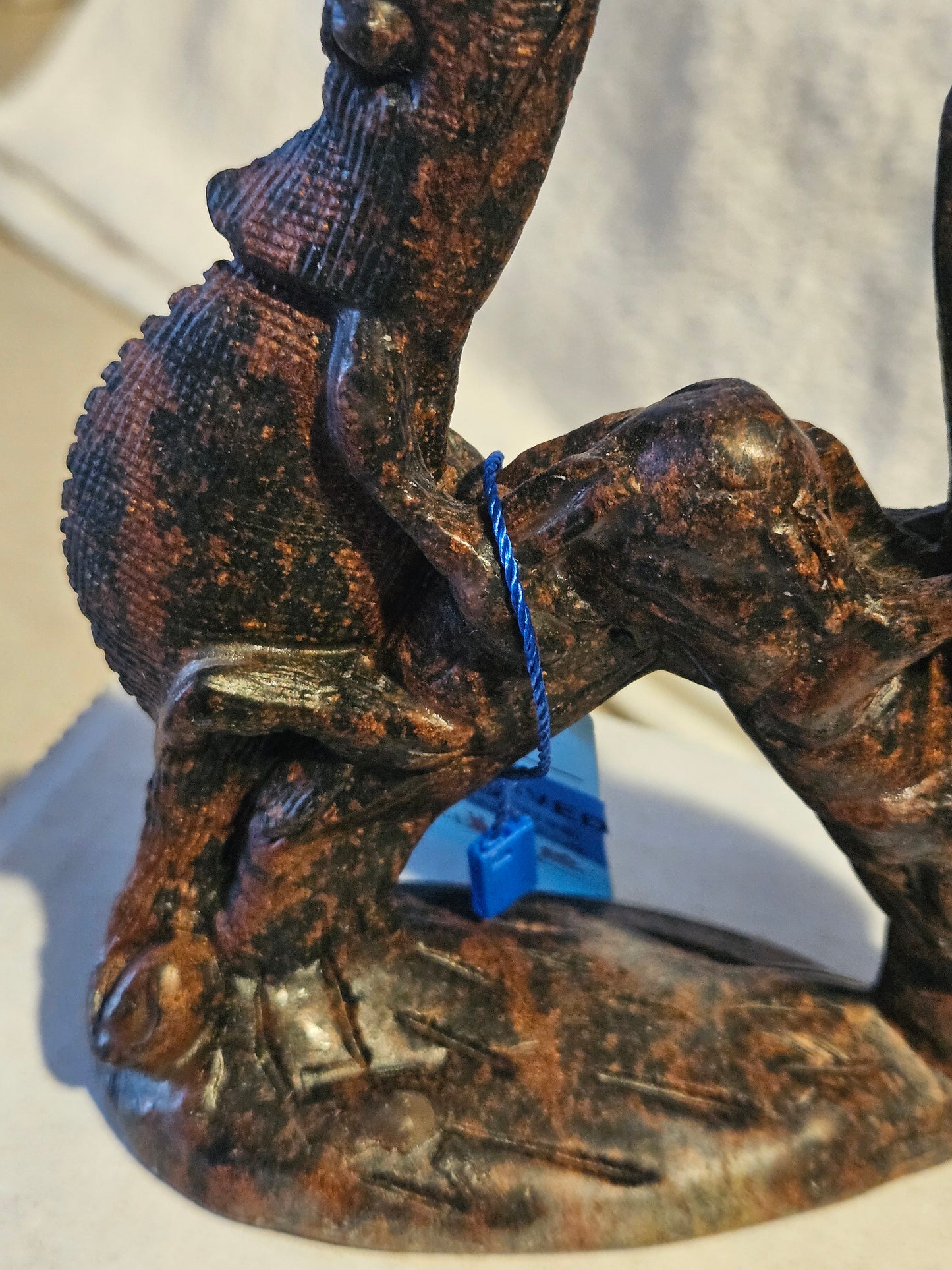 Serpentine Hand-Carved Chameleon Gemstone Carving [Zimbabwe]