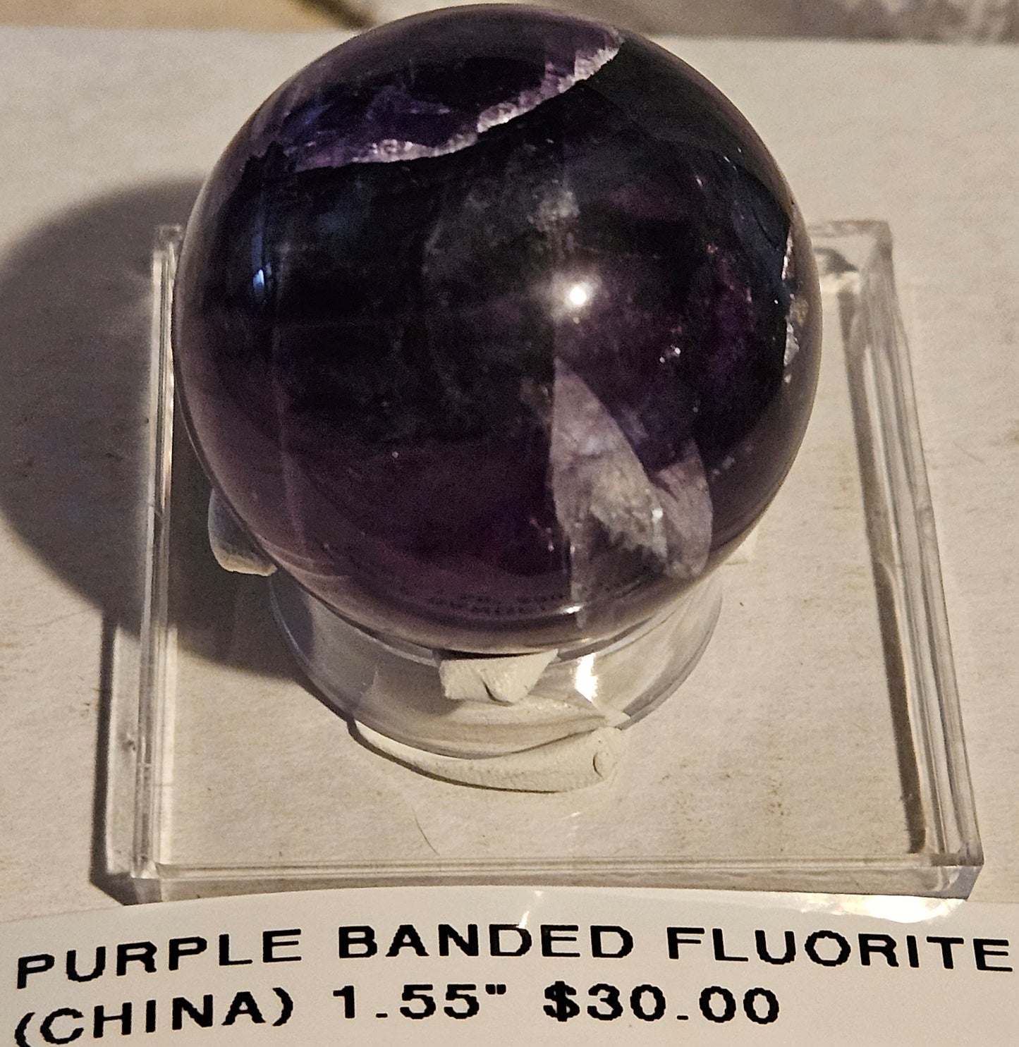 Purple Banded Fluorite Sphere [China]