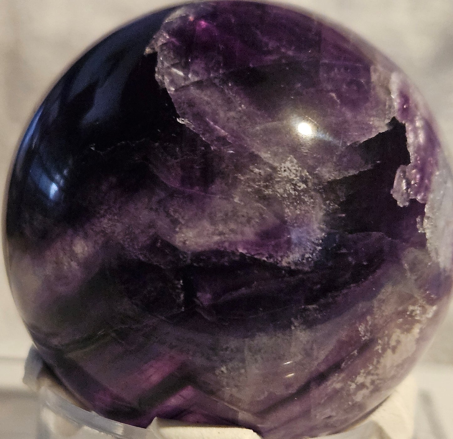 Purple Banded Fluorite Sphere [China]