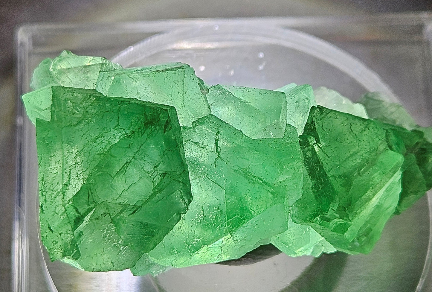 Apple-Green Octahedral Fluorite Cluster