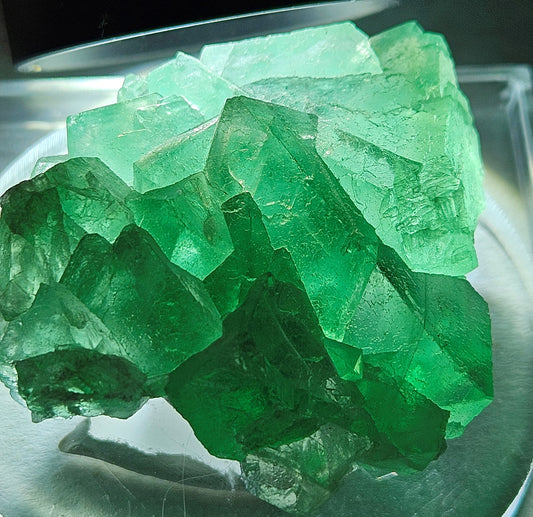 Apple-Green Octahedral Fluorite Cluster