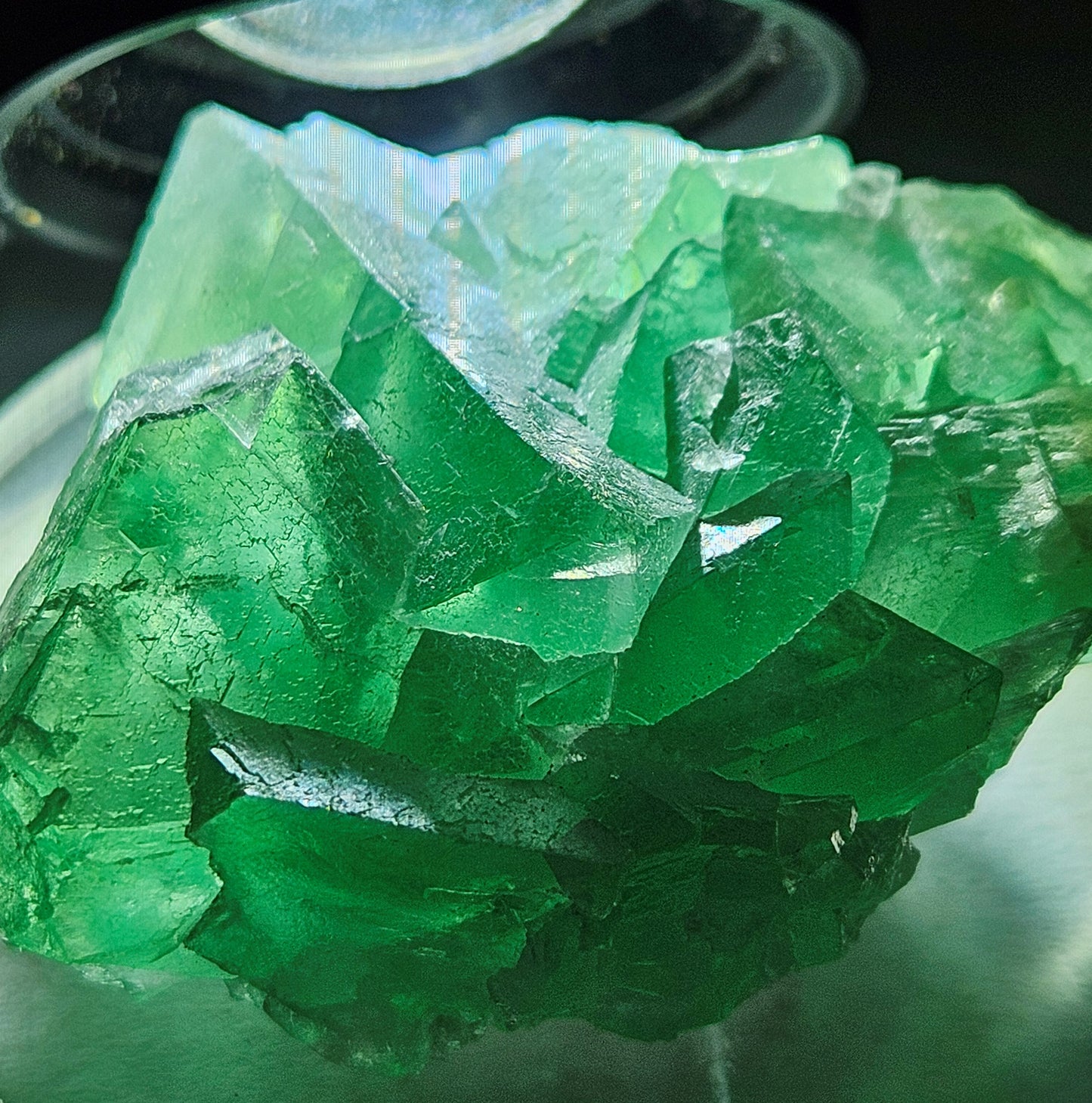Apple-Green Octahedral Fluorite Cluster