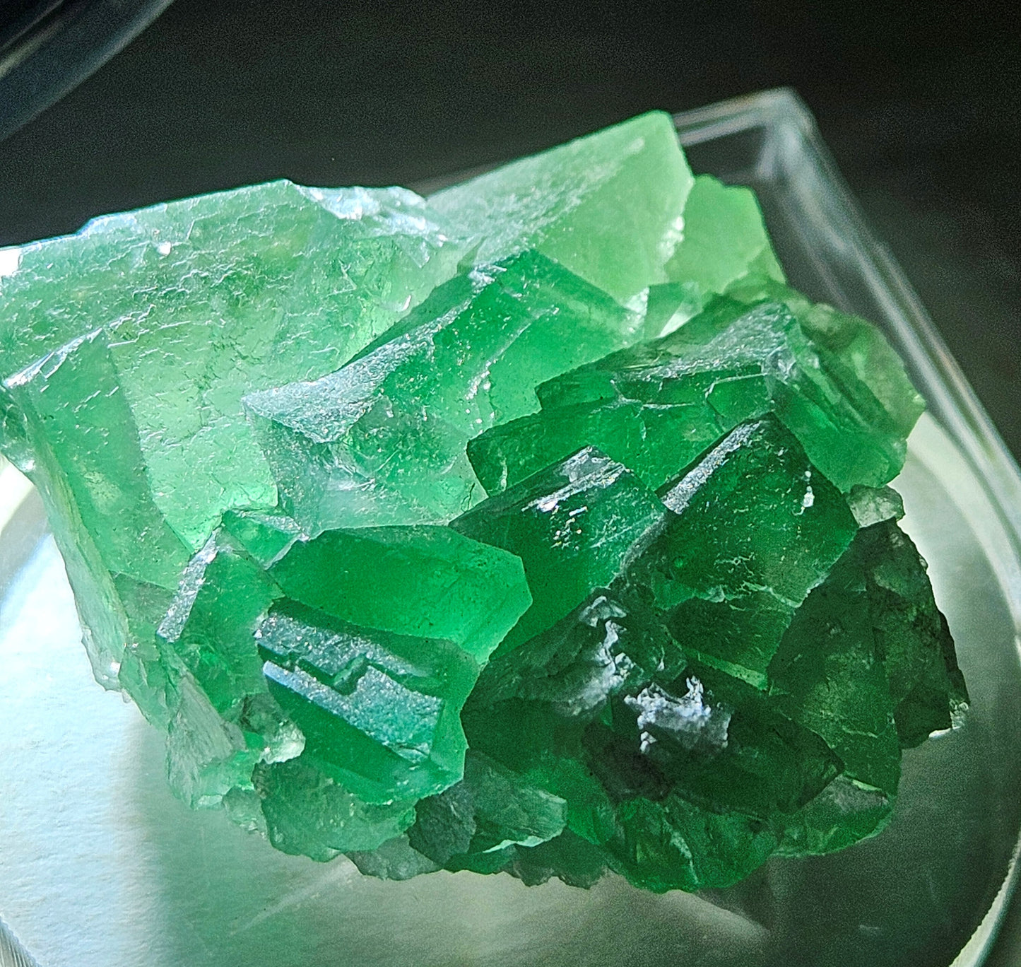 Apple-Green Octahedral Fluorite Cluster