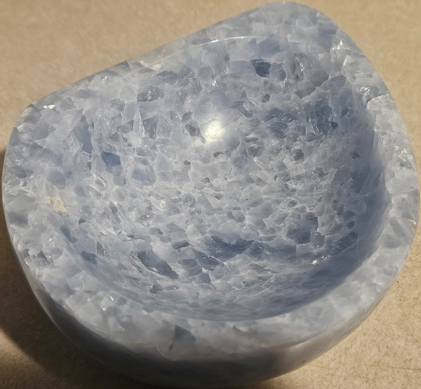 Polished Blue Calcite Bowl [Madagascar]