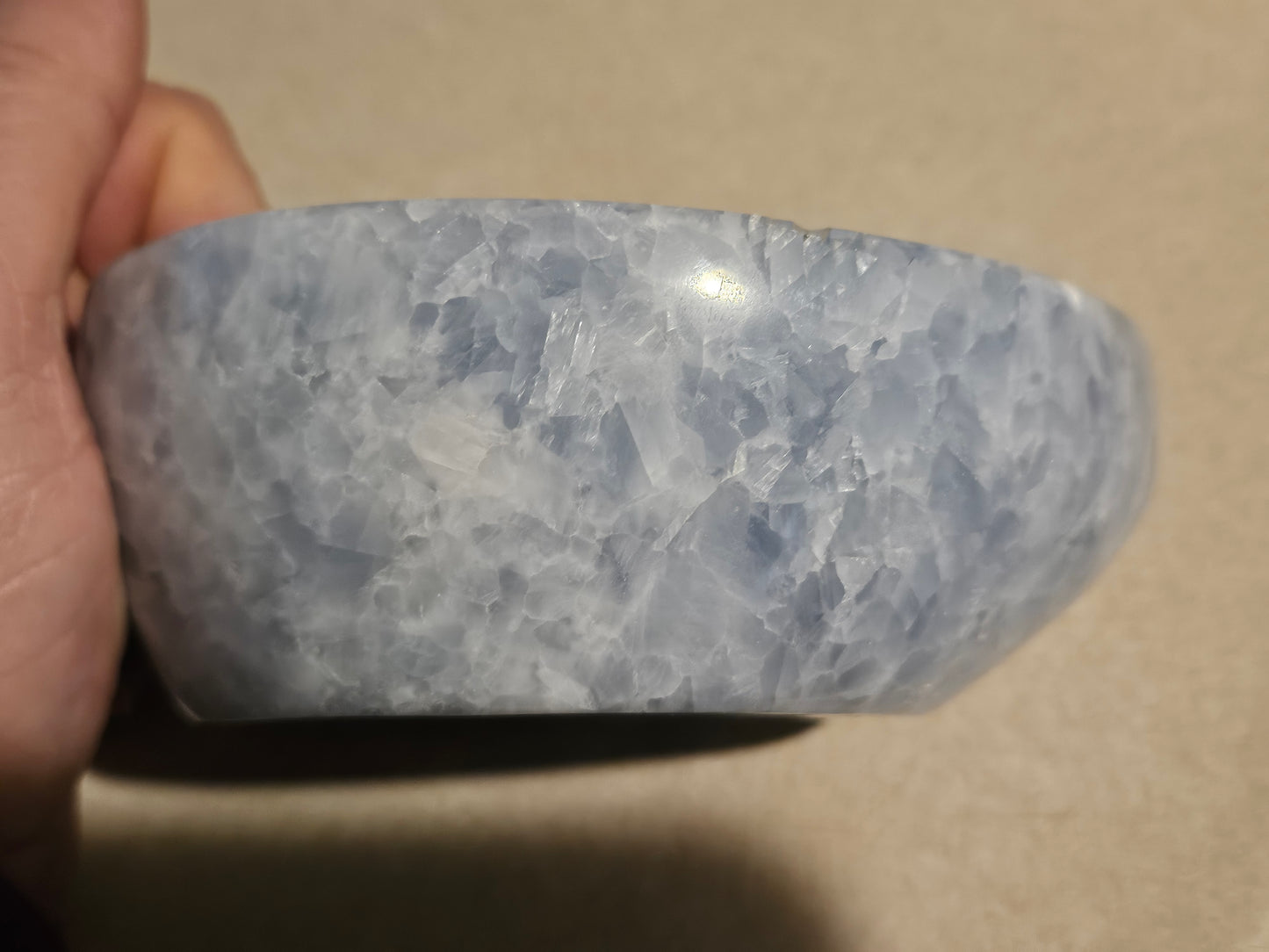 Polished Blue Calcite Bowl [Madagascar]
