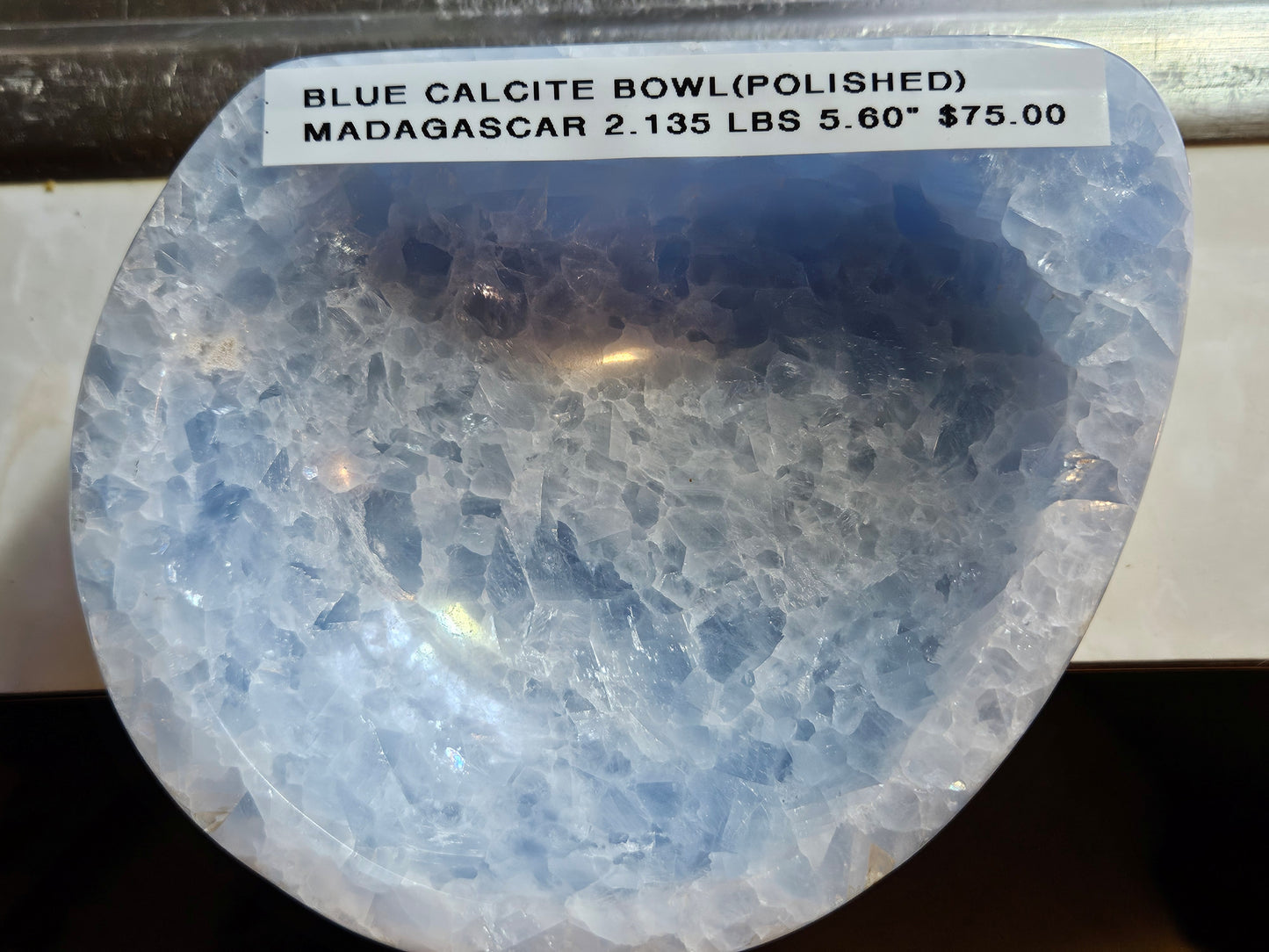 Polished Blue Calcite Bowl [Madagascar]