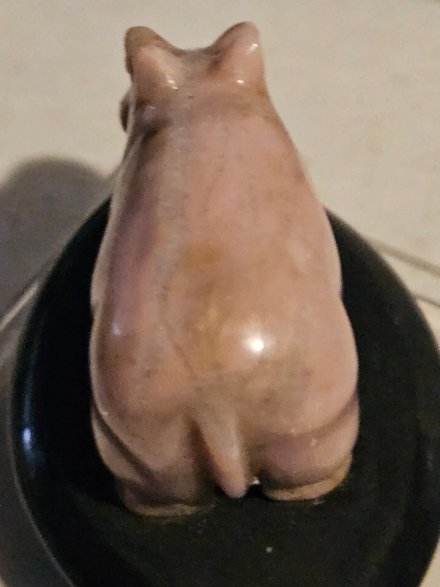 Rhodonite Hippo Carving on Base