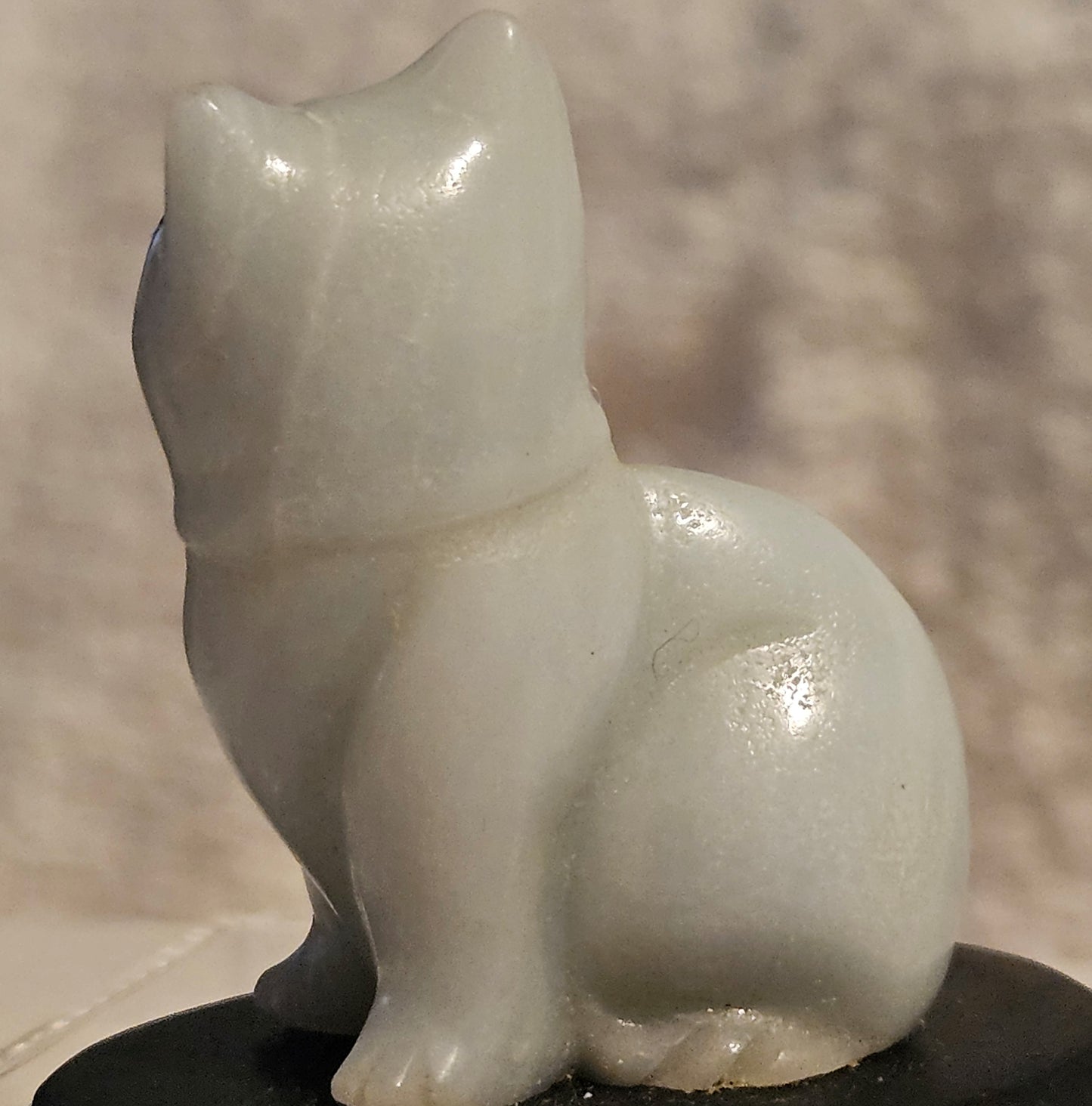 Blue Opal Cat Carving