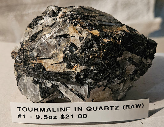 Tourmaline in Quartz - RAW