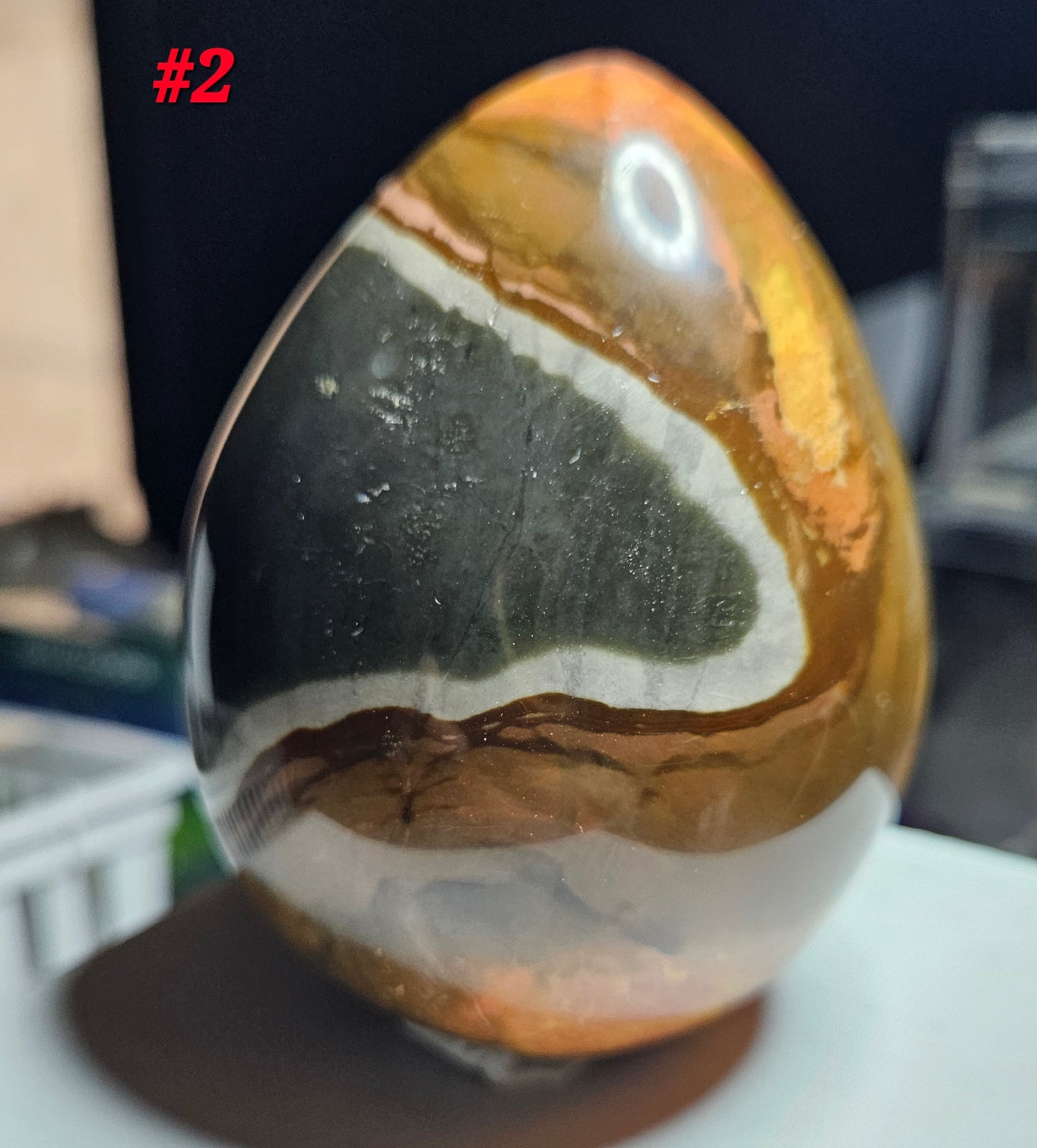 Polychrome Jasper Egg [polished] (2) Madagascar