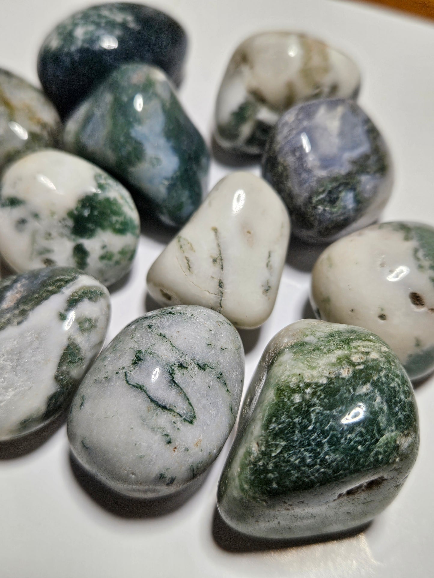 Green Tree Agate Tumble Stone