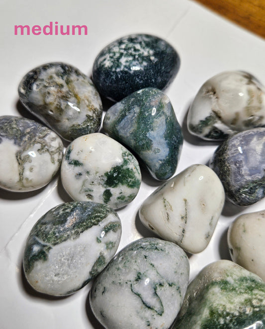 Green Tree Agate Tumble Stone